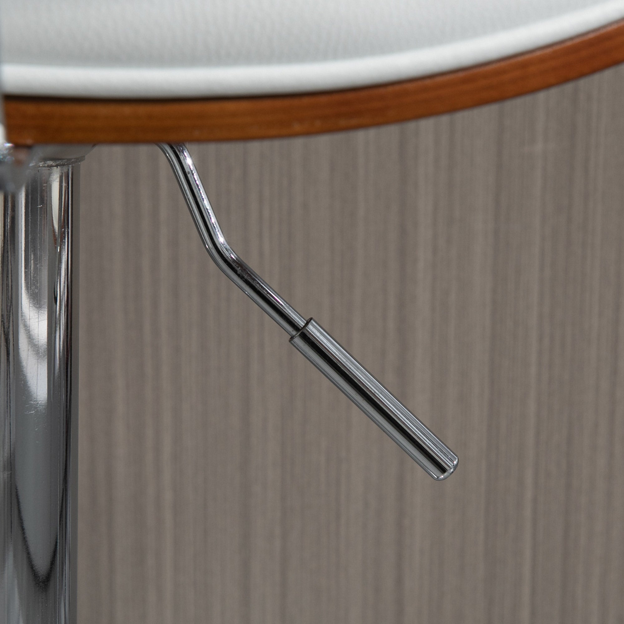 Set of 2 bar stools kitchen chairs with synthetic leather backrest adjustable height swivel footrest white