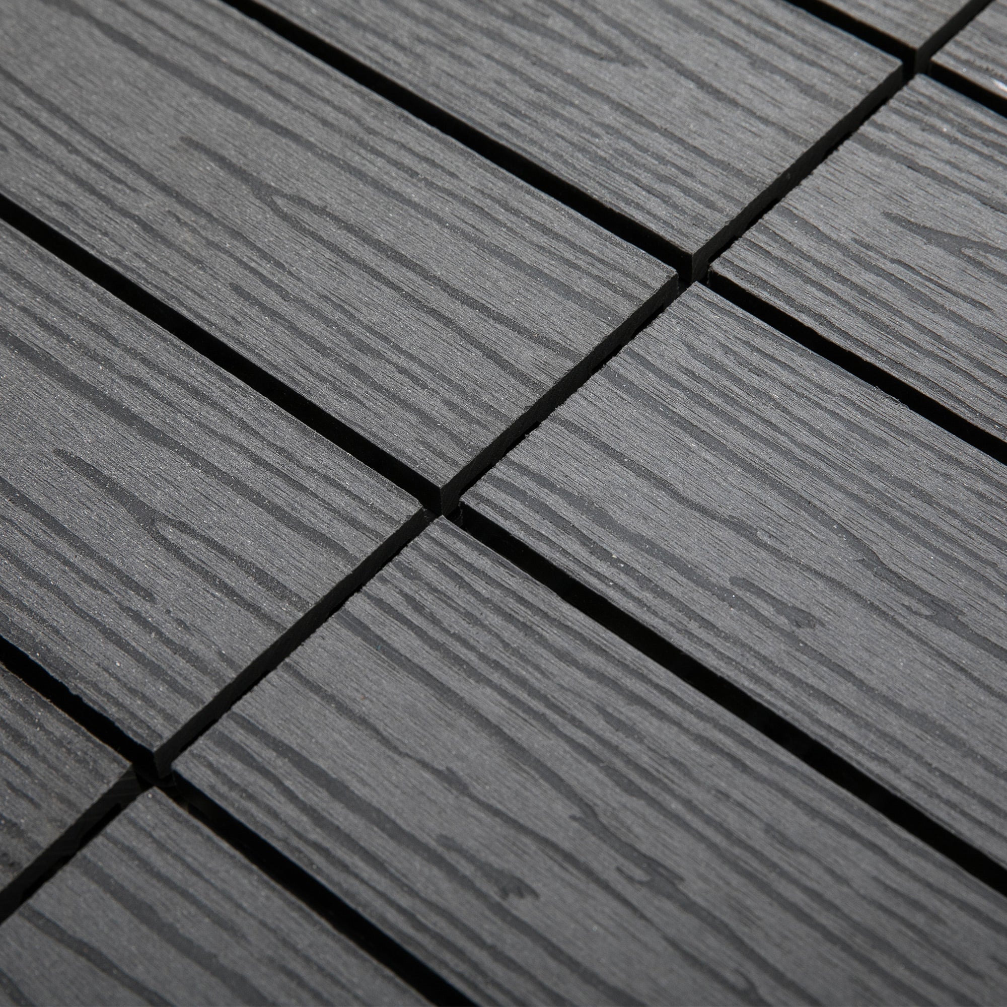 Deck Tiles - Interlocking Set of 11 Pieces, Maximum Area 1 m², Very Easy Installation, Dimensions 30 x 30 cm