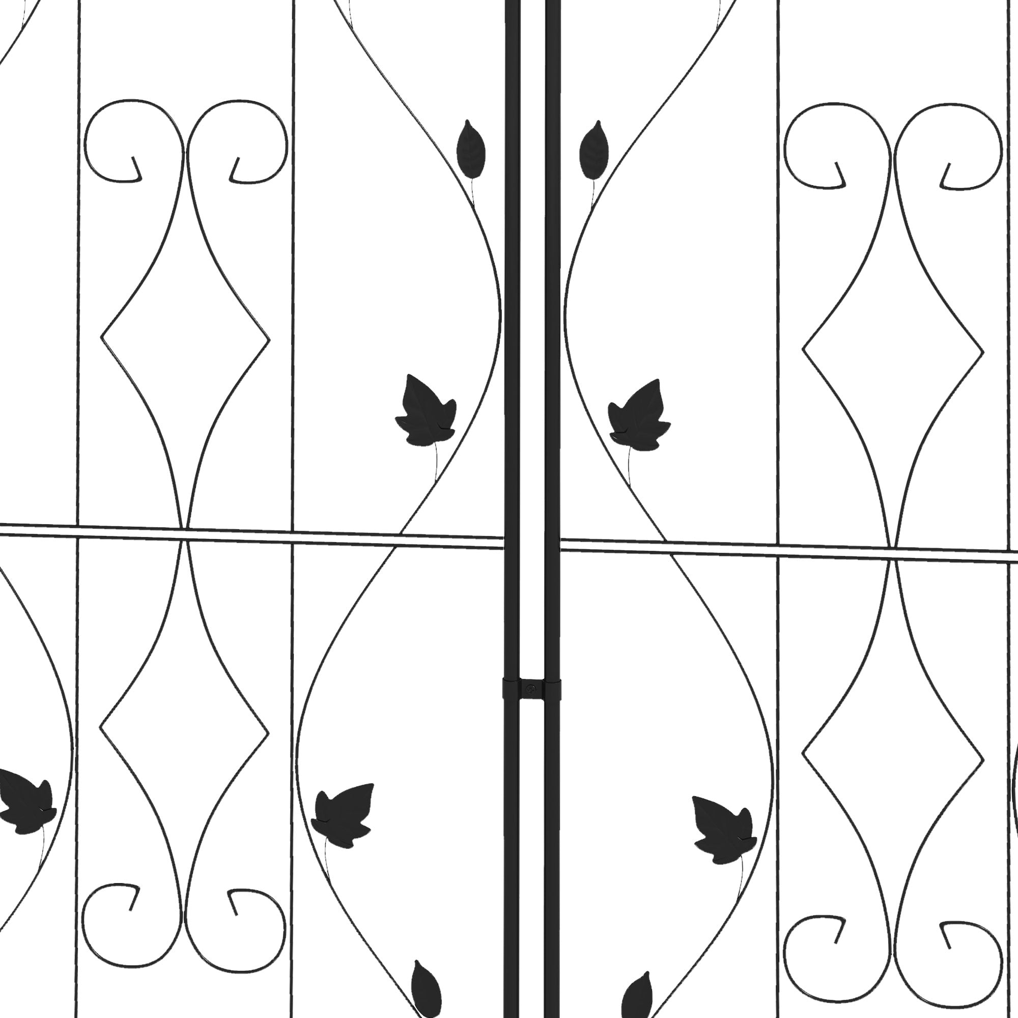 Steel Trellis 2-Pack, Insertable Rust-Resistant Plant Support with Leaf Design, 19.7 x 71.3 in Trellis for Houseplants, Tomatoes, Flowers, Vines — Black