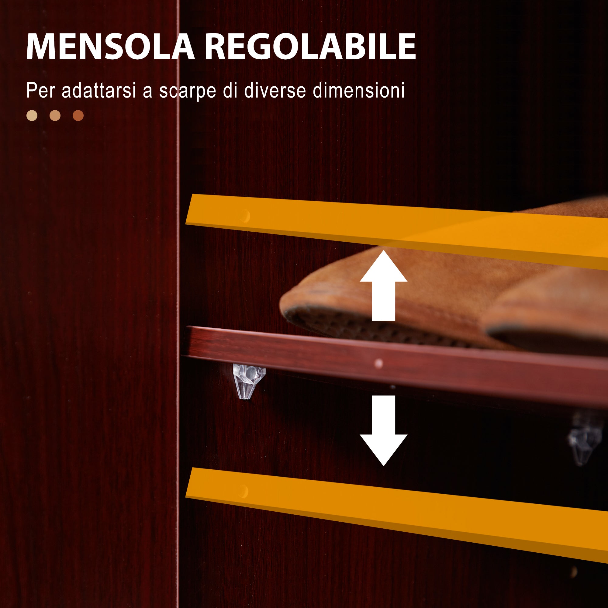 Shoe Cabinet Space Saving and Modern Wood Shoe Rack for 12 Pairs of Shoes with 4 Open Shelves, 83x30x90 cm, Coffee Color