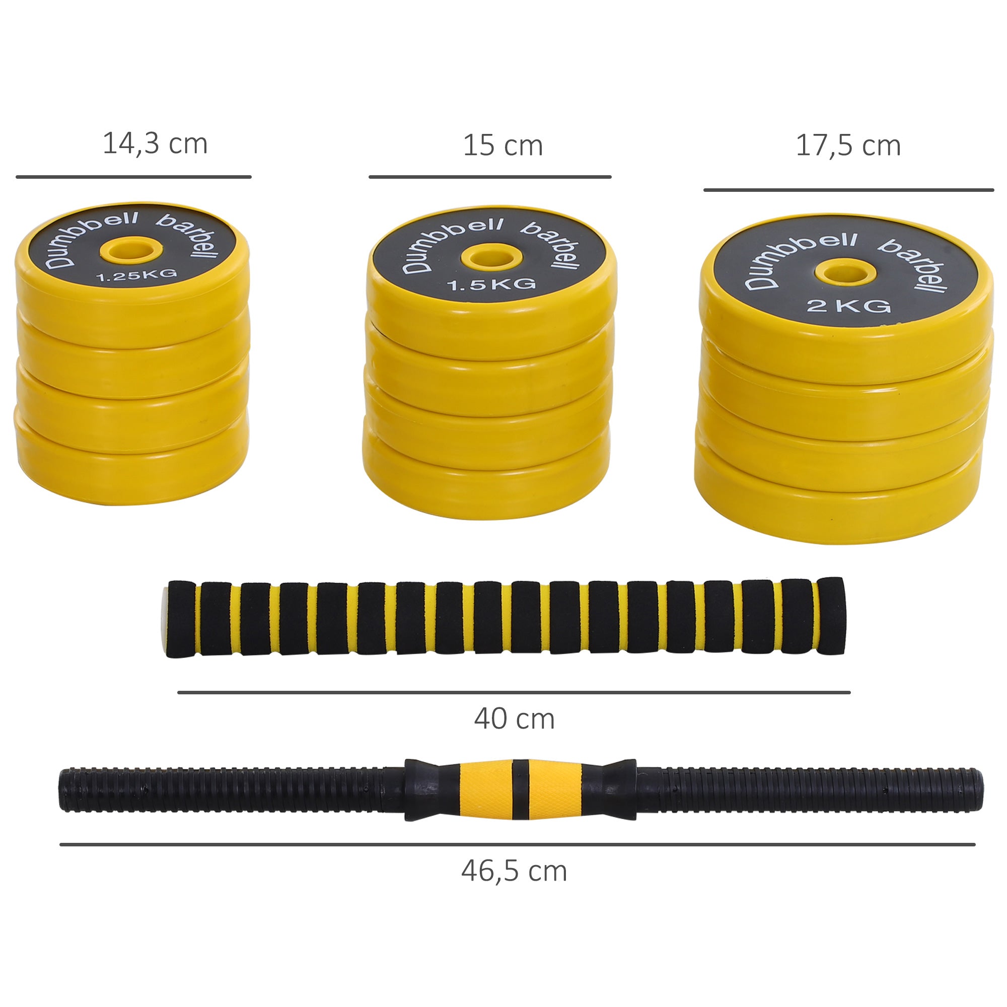 Short or Long Dumbbell Set 20kg - with extension bar - adjustable weight training - muscle training & weightlifting