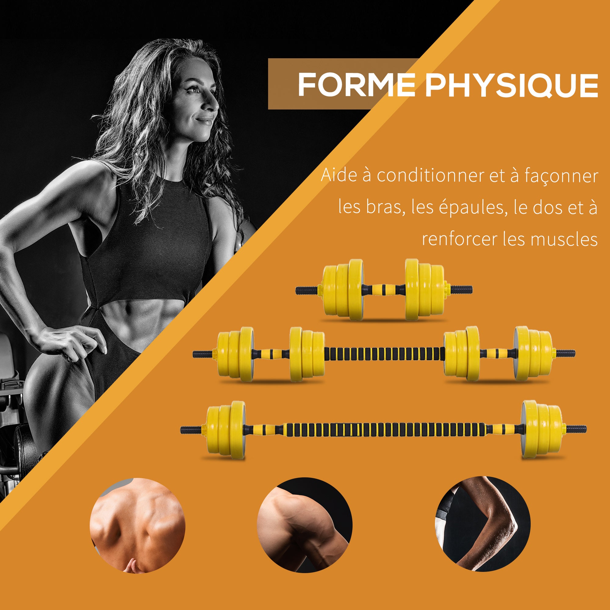 Short or Long Dumbbell Set 20kg - with extension bar - adjustable weight training - muscle training & weightlifting
