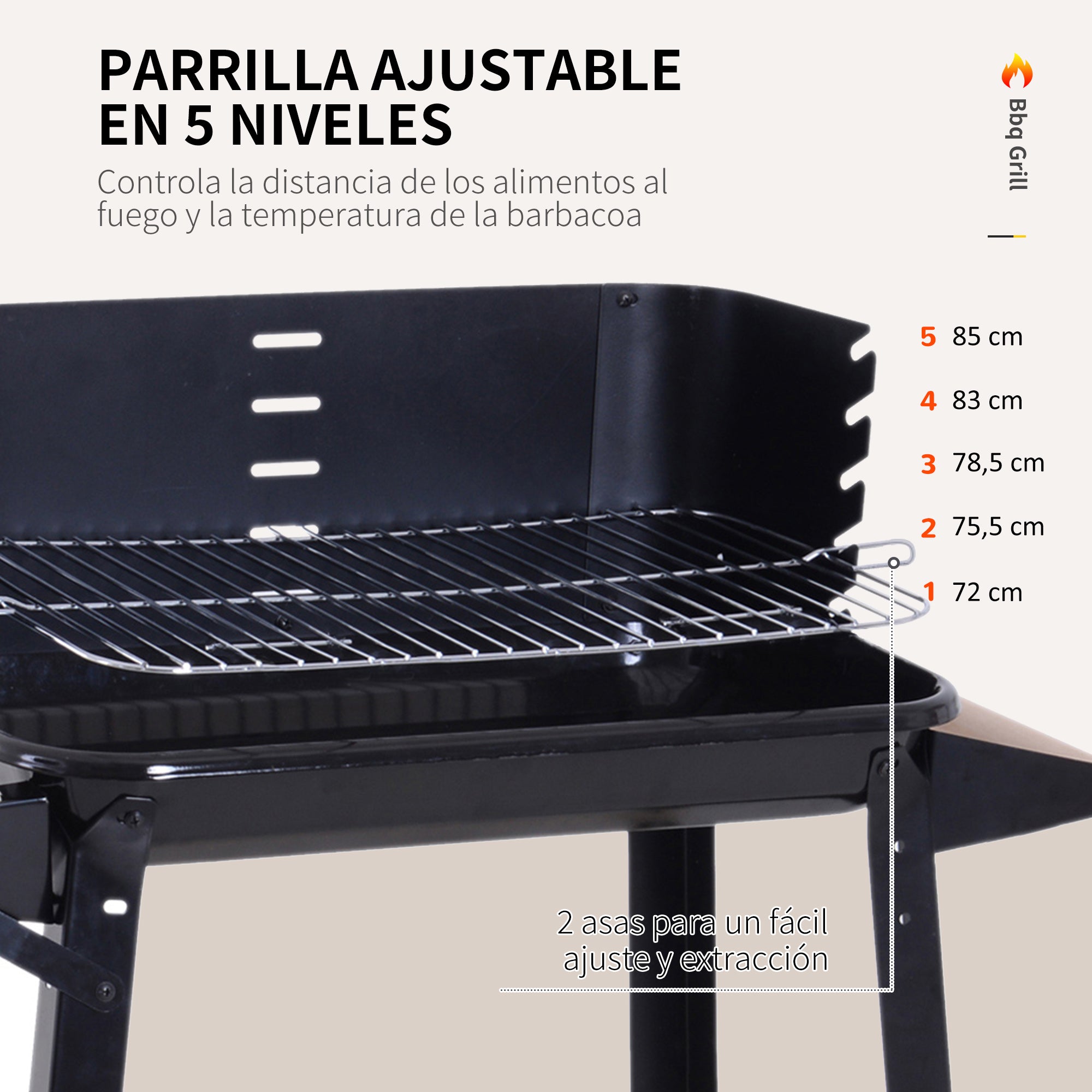 Charcoal Barbecue Grill BBQ Picnic Outdoor Garden Camping 83x46x87 cm