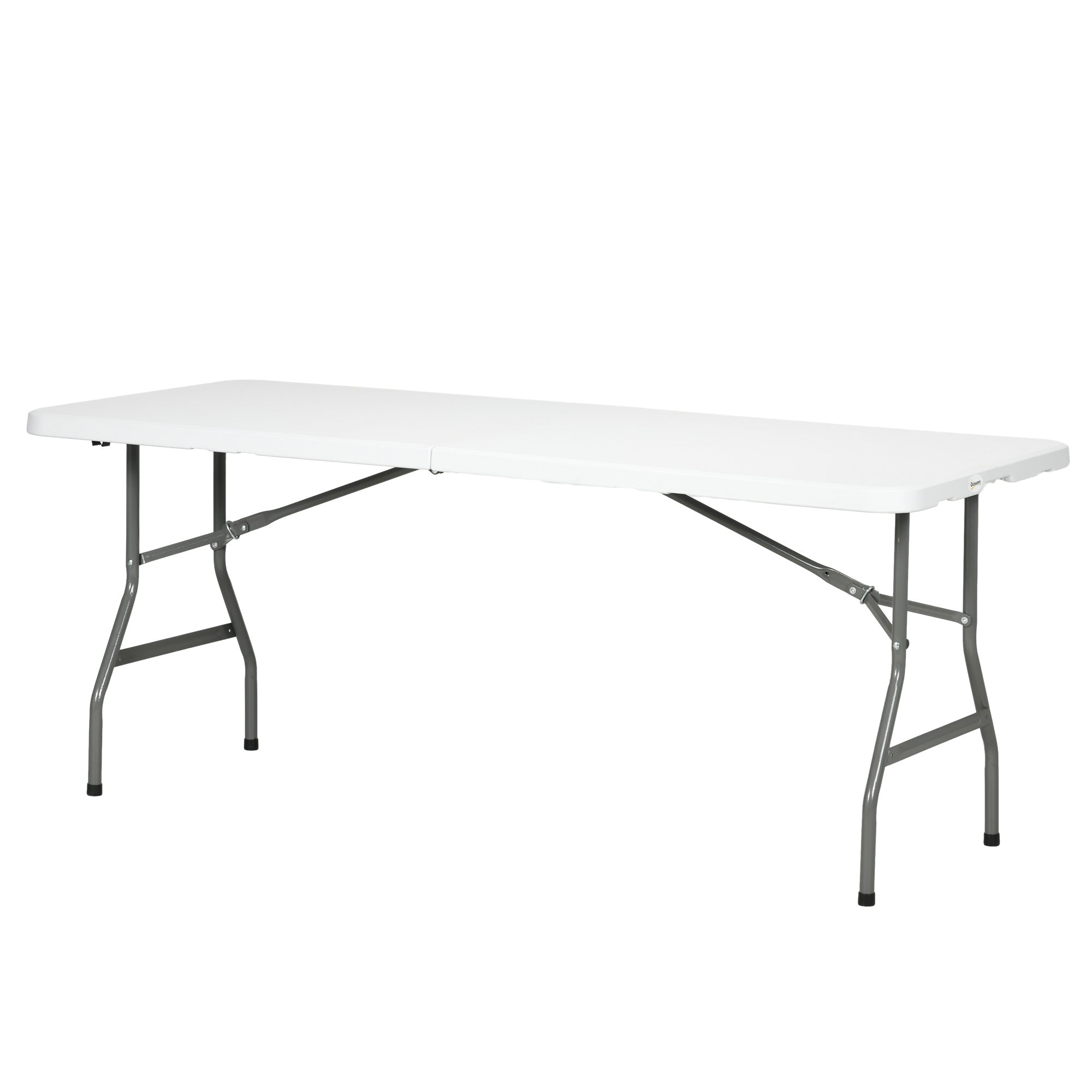 Camping Table Folding Table, Balcony Table for 6 People, Buffet Table for Garden, Holds up to 100 kg, HDPE, White, 180 x 75 x 73 cm