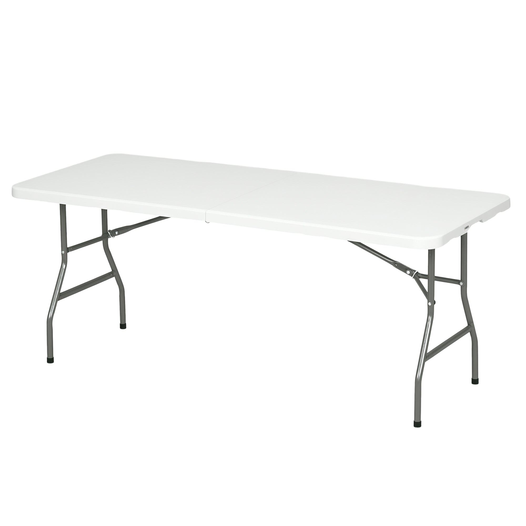 Camping Table Folding Table, Balcony Table for 6 People, Buffet Table for Garden, Holds up to 100 kg, HDPE, White, 180 x 75 x 73 cm