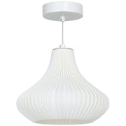 Modern Hanging Lamp Ceiling Lamp E27 with 3D Printed Shade Lighting for Dining Room Kitchen Living Room Bar Restaurant White