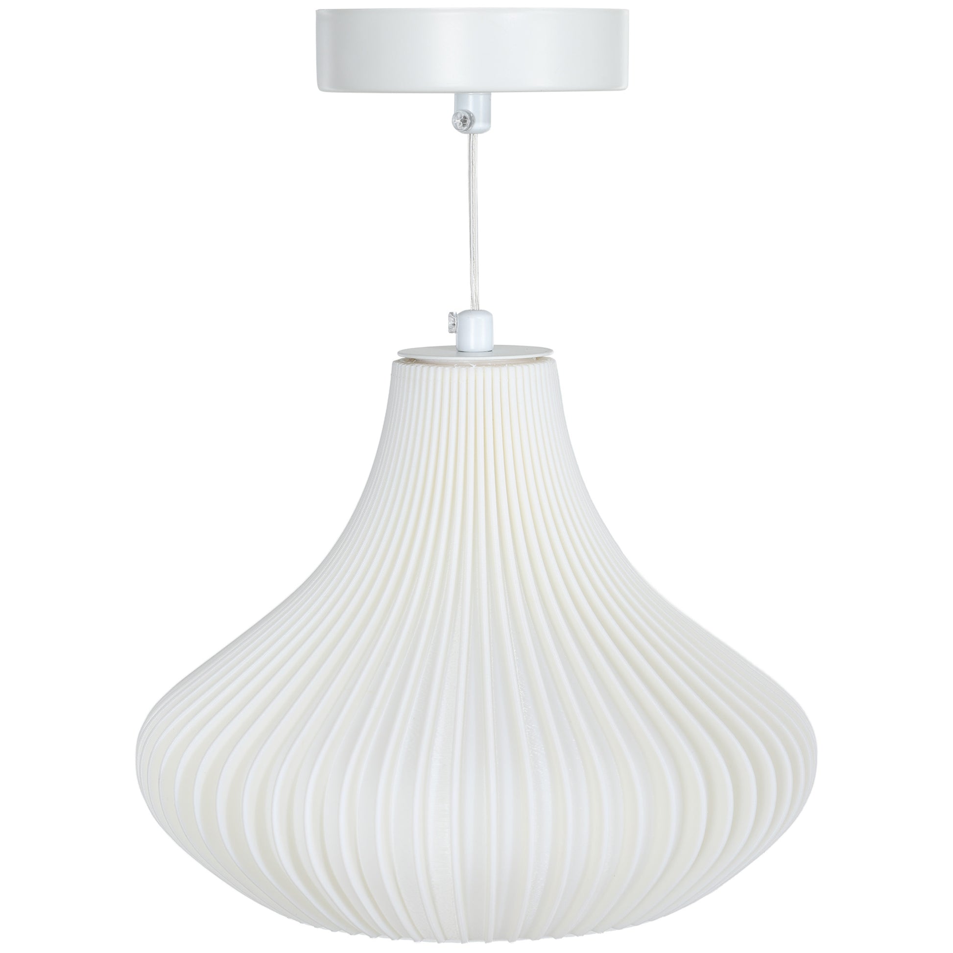 Modern Hanging Lamp Ceiling Lamp E27 with 3D Printed Shade Lighting for Dining Room Kitchen Living Room Bar Restaurant White