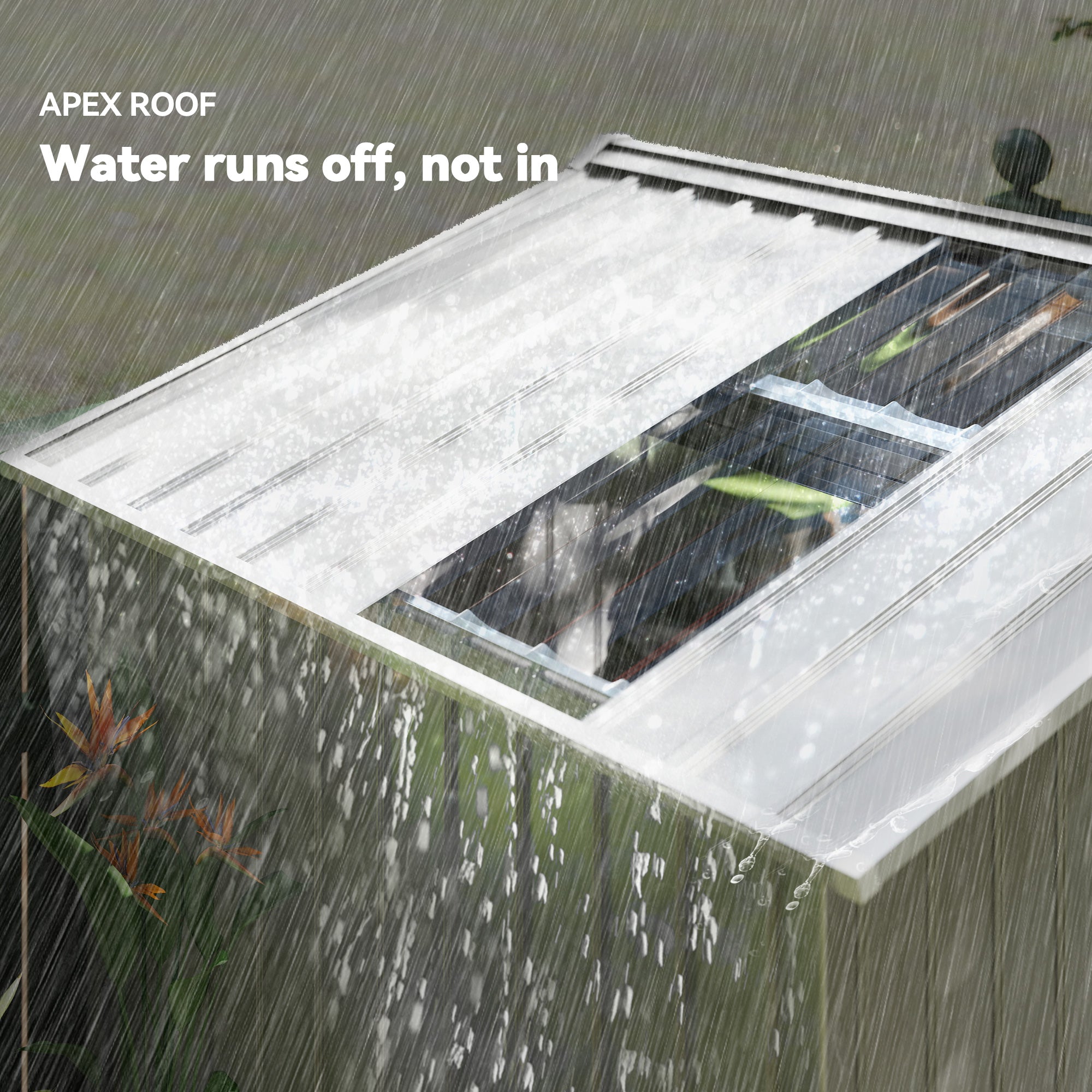 Garden Shed 2.42m² with Reinforcement Base No Floor 213x130x185 cm Outdoor Garden Shed with Sliding Doors Skylight 4 Windows for Tool Storage Gray Silver