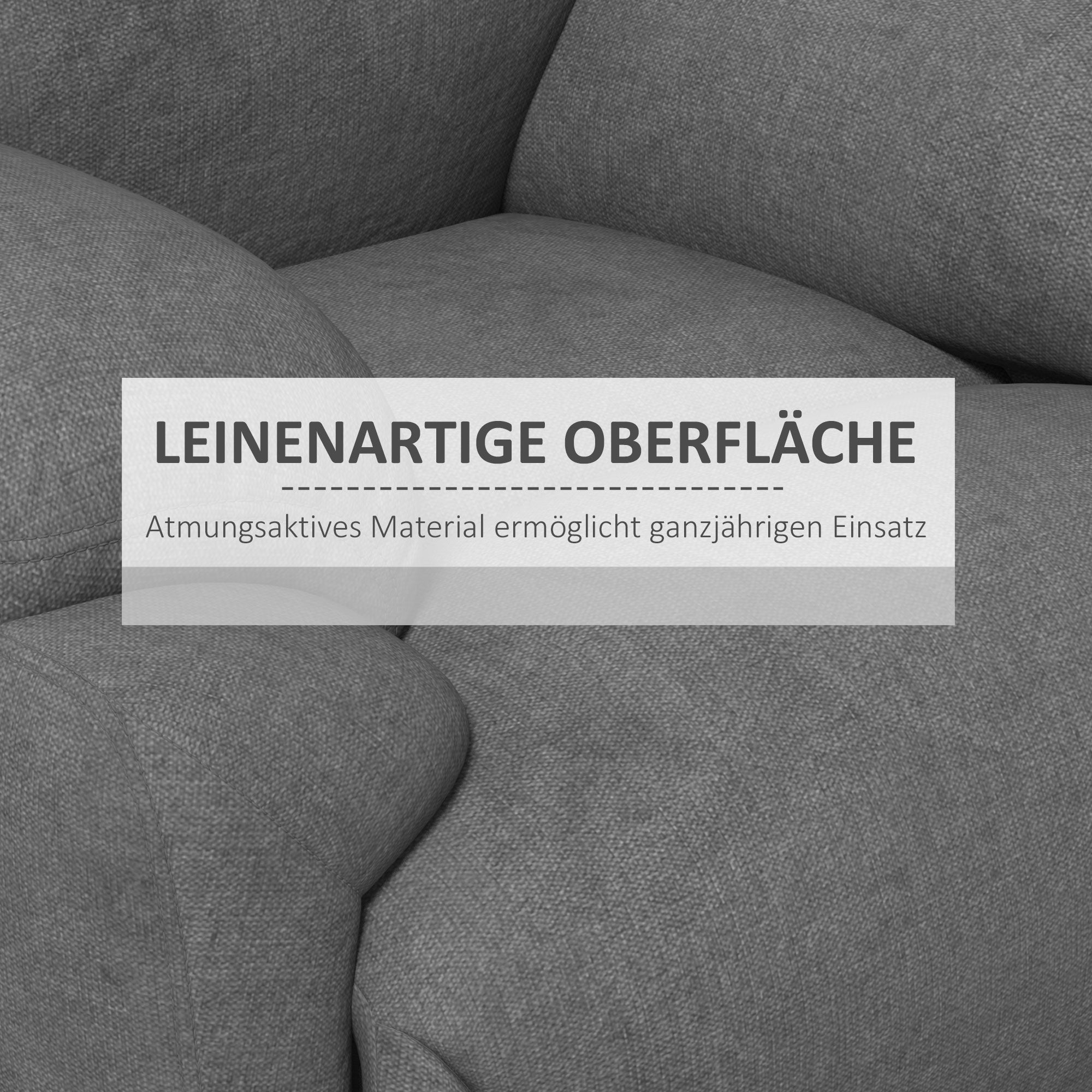 Relax Armchair Single Sofa Recliner 150° Adjustable TV Armchair Reclining Chair TV Chair with Sleeping Function for Living Room Linen Gray 93 x 88 x 102 cm