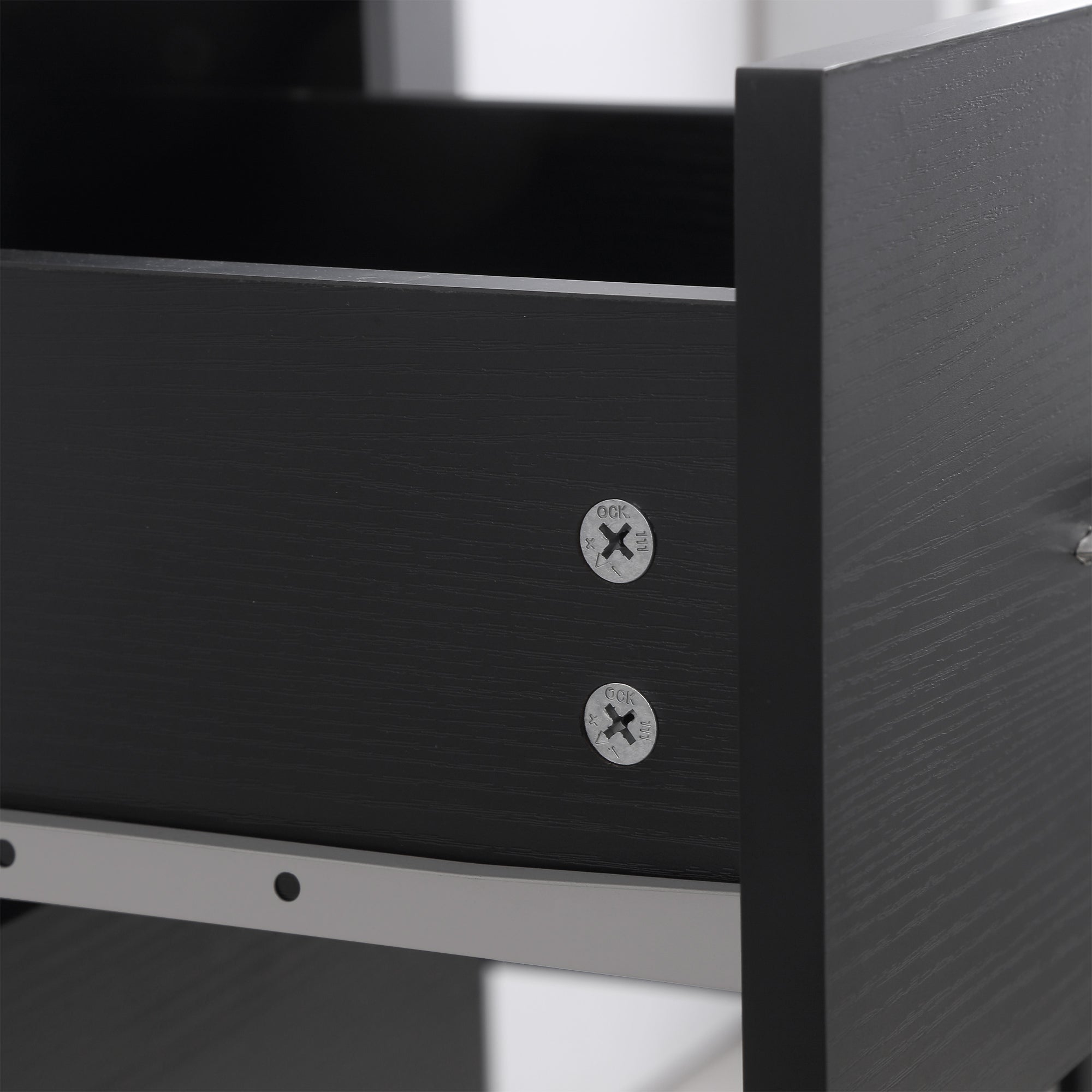 Desk with Storage, Computer Table 120 x 50 cm, Computer Desk with Shelves and Drawers, for Small Spaces, Bedroom, Black