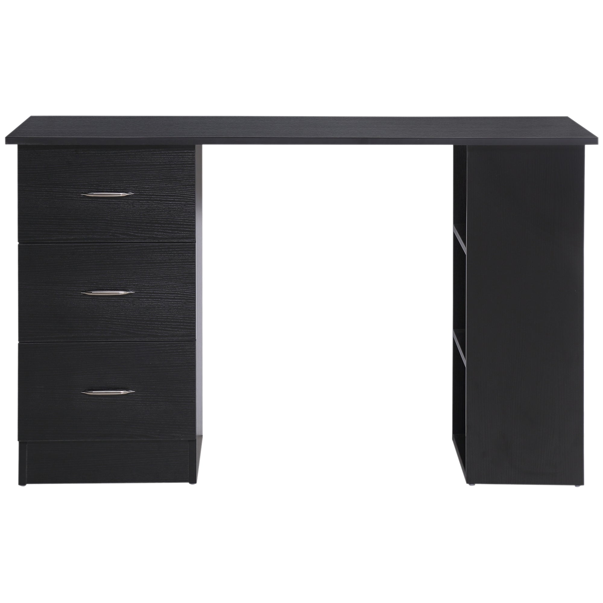 Desk with Storage, Computer Table 120 x 50 cm, Computer Desk with Shelves and Drawers, for Small Spaces, Bedroom, Black