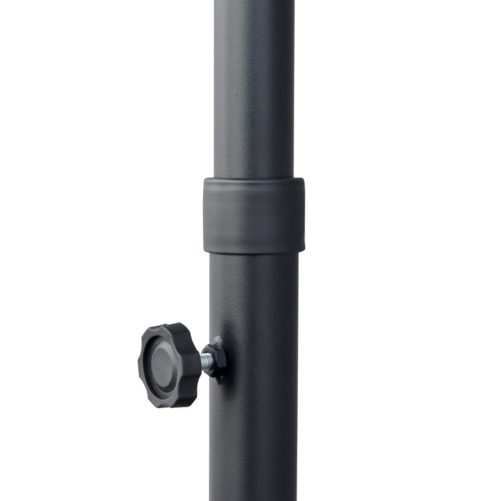 2 x 2 m Half-Round Sun Umbrella Balcony Umbrella with Bracket water-repellent for Gardens Terraces Yards 100% Polyester Dark Gray