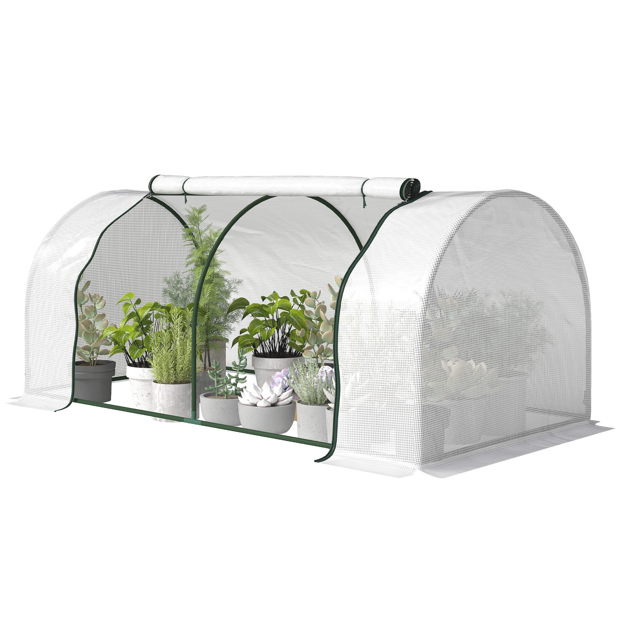 PE Reinforced Film Greenhouse, Winter-Resistant Steel Tunnel for Balcony & Garden, Tomato Greenhouse 78.7 x 39.4 x 31.5 in (200 x 100 x 80 cm) — White