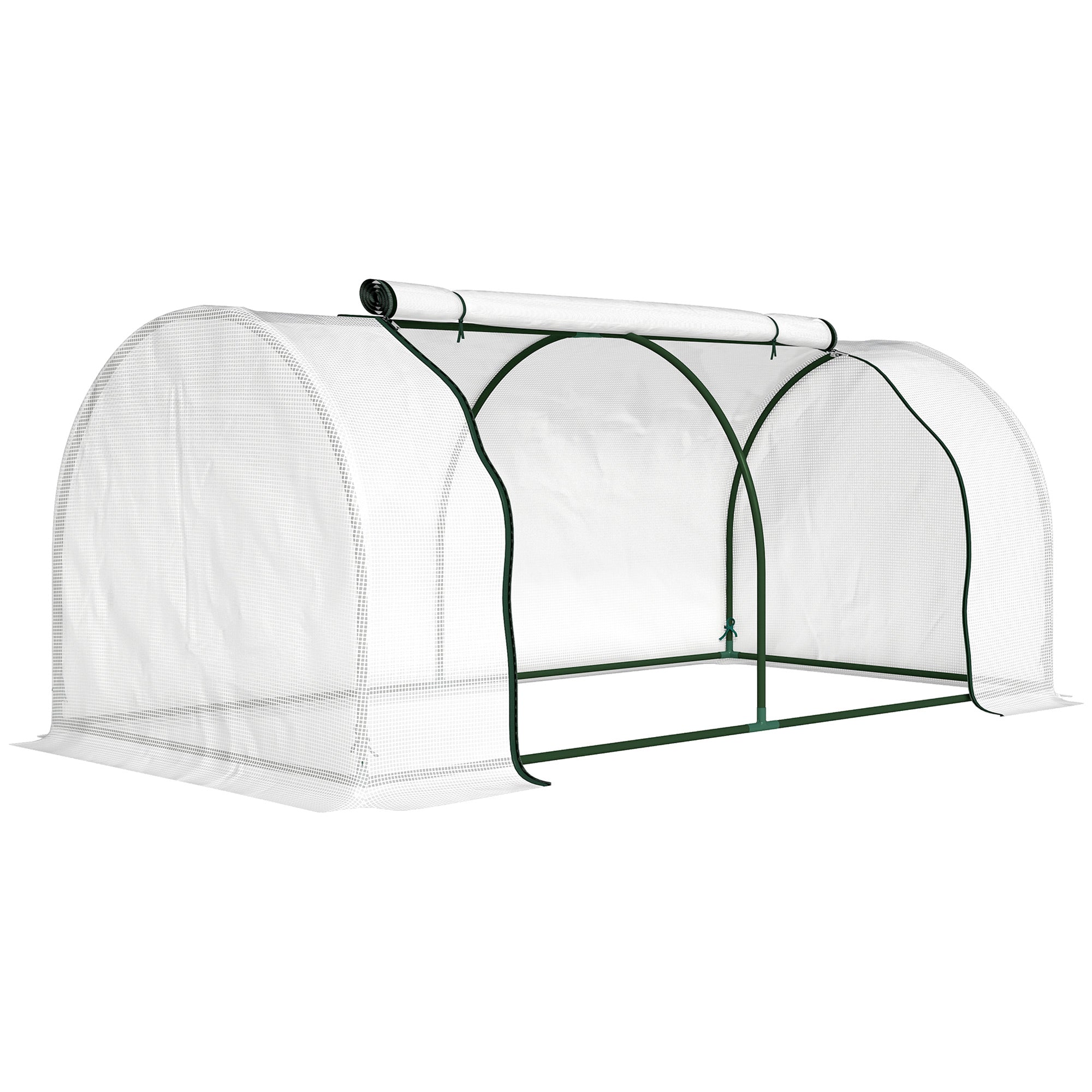 PE Reinforced Film Greenhouse, Winter-Resistant Steel Tunnel for Balcony & Garden, Tomato Greenhouse 78.7 x 39.4 x 31.5 in (200 x 100 x 80 cm) — White