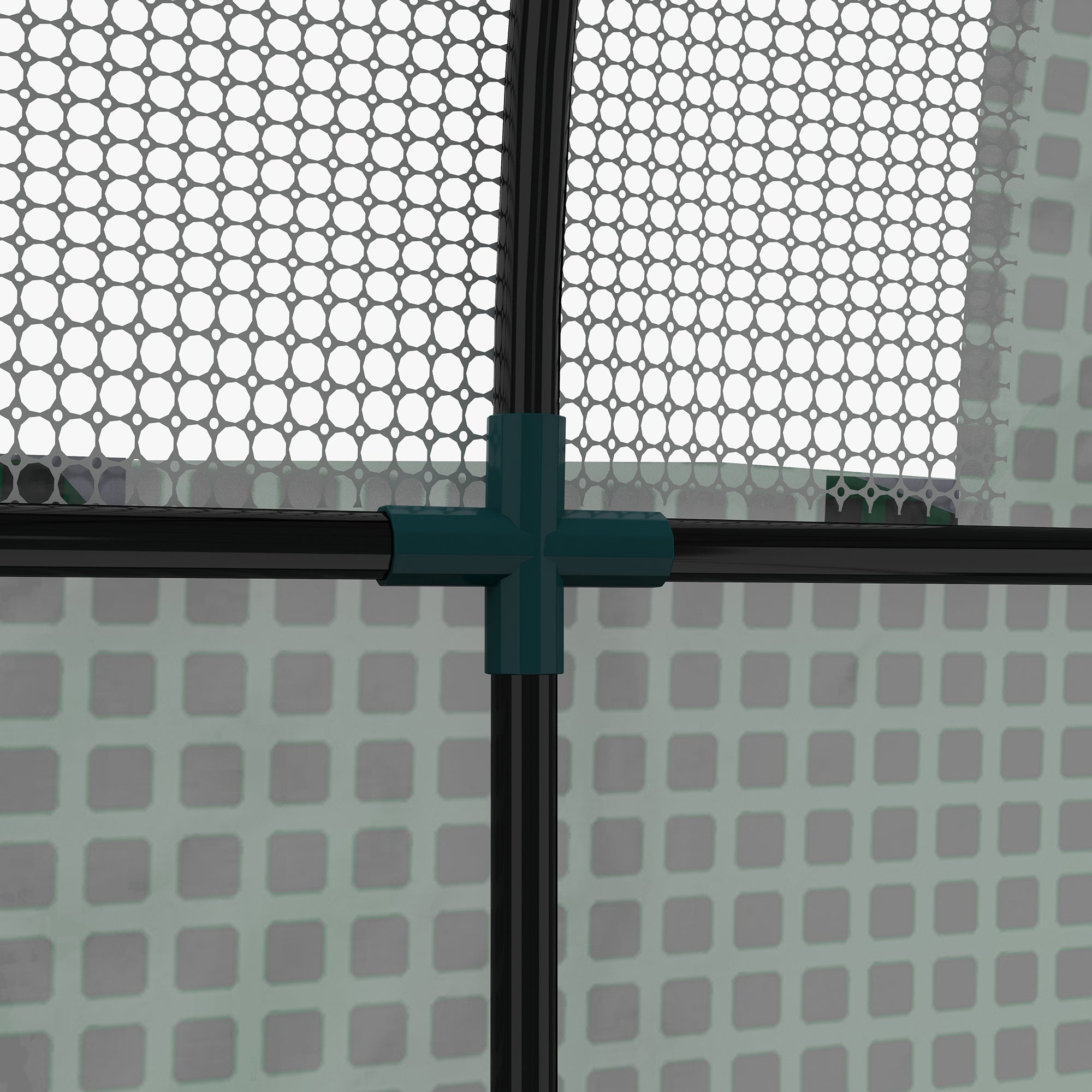 Tunnel Greenhouse for Garden 1.8x1.8x2m, UV Resistant Greenhouse with 2 Roll-Up Doors and Windows, in Steel and PE, Green