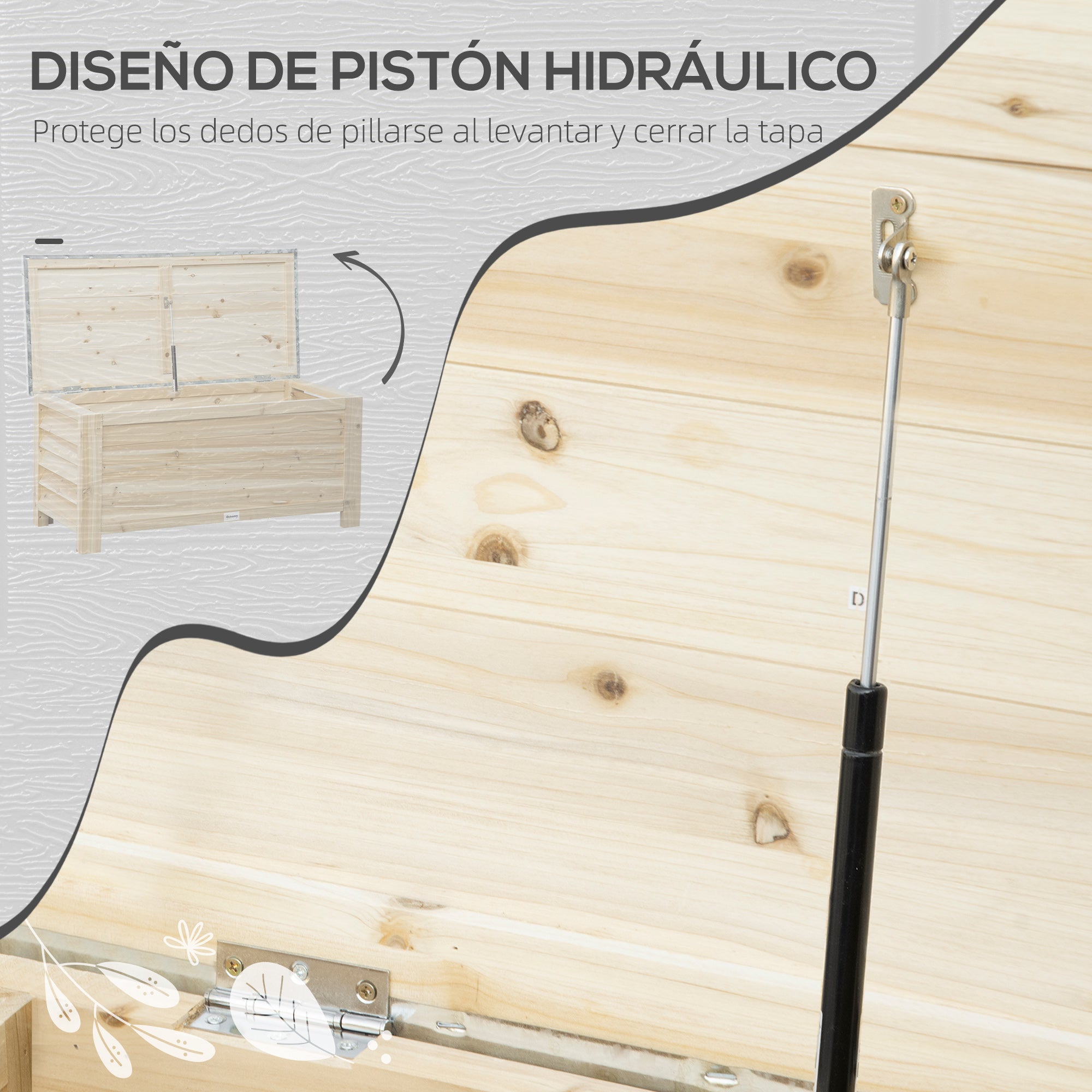 Outdoor Garden Chest 155L Storage Trunk with Galvanized Metal Lid and Slatted Design for Garden Terrace Balcony 110x50x50 cm Natural Wood