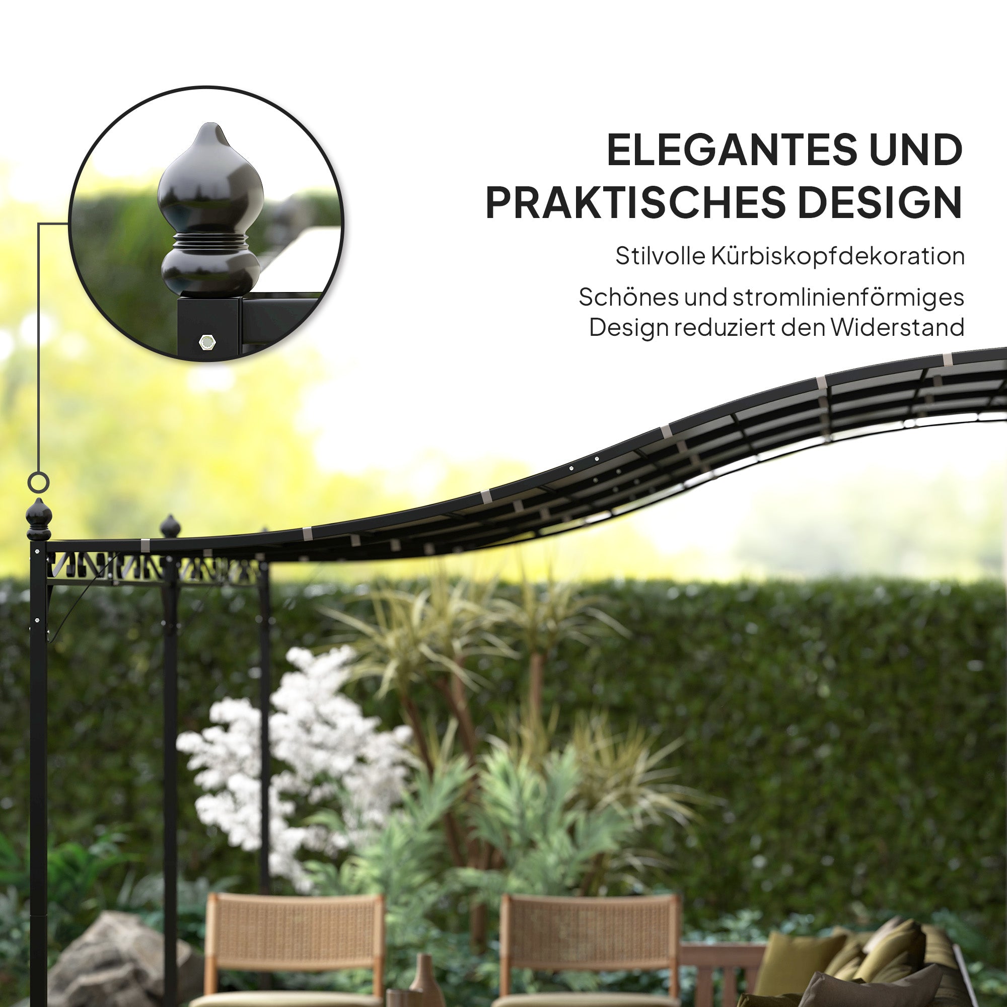 Lean-to Pergola with Roof, Water-Resistant Canopy Awning, Freestanding Garden Pavilion Patio Gazebo Shade for Terrace Garden Approx. 3x5x2.5 m Dark Gray