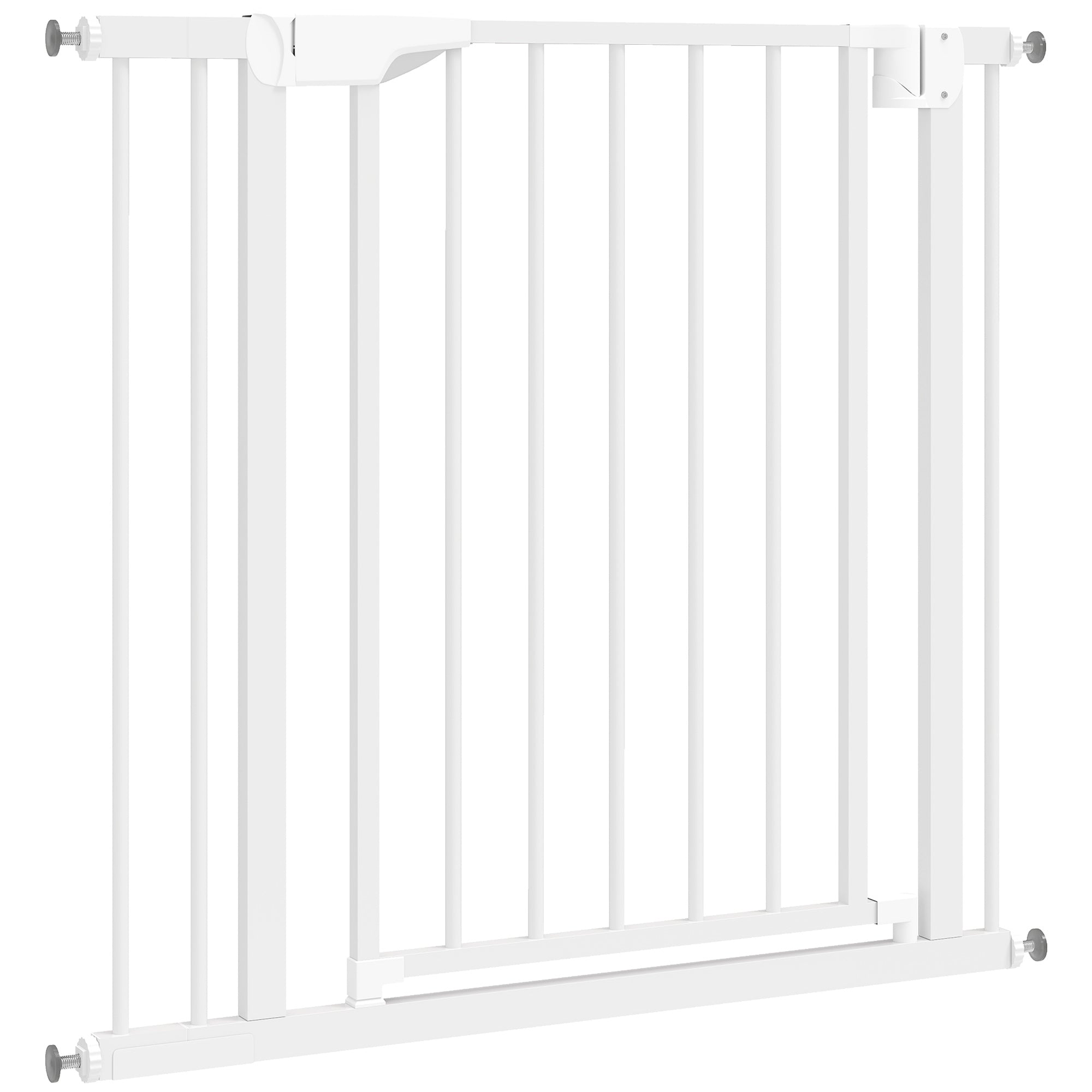 No-Drill Safety Gate for Babies & Pets — Fits 30–35 in x 30 in, Auto-Close, One-Hand Operation, Dual Lock — White