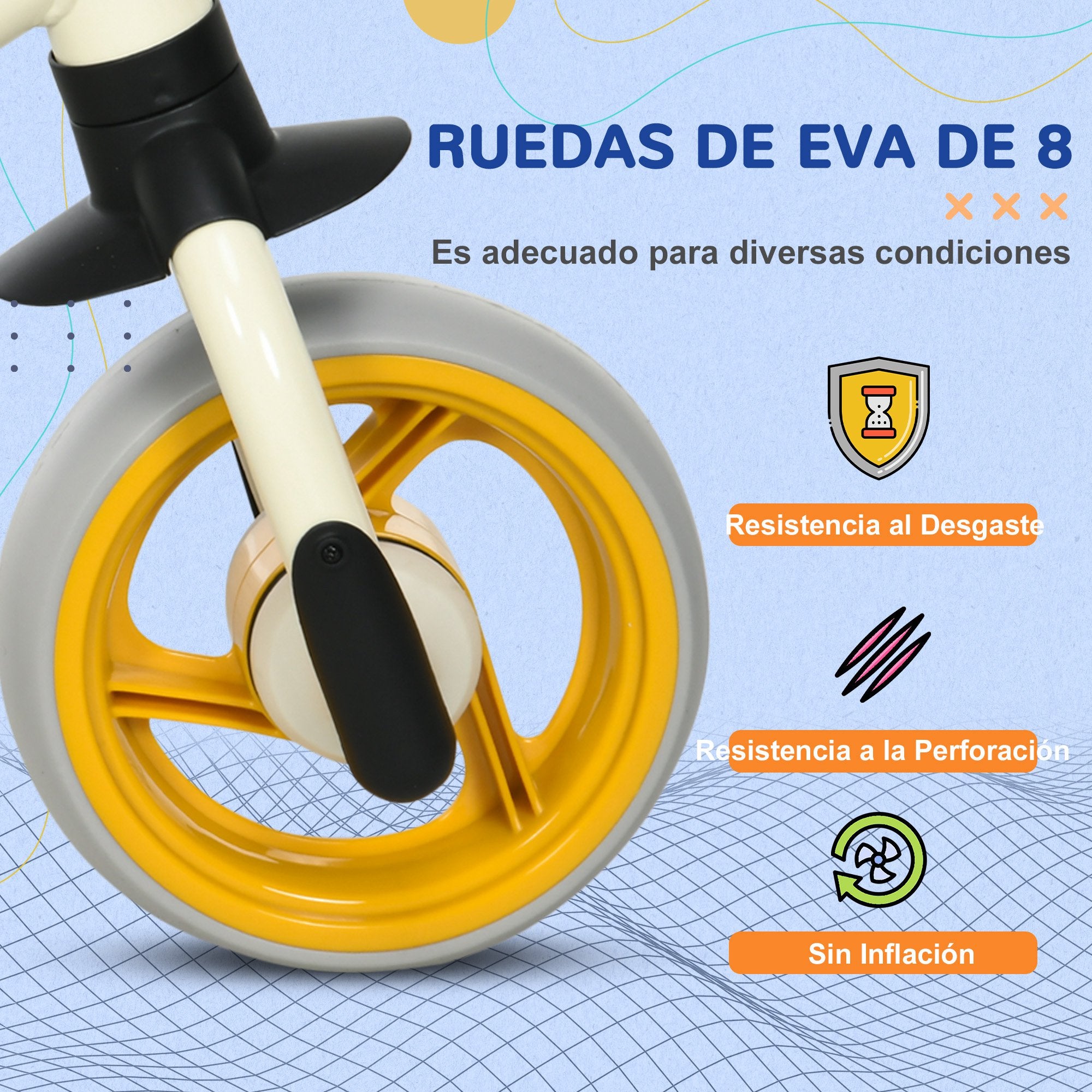 Balance Bike for Kids 18-48 Months Adjustable Seat Height Load 25 kg 66.5x34x47 cm White and Orange