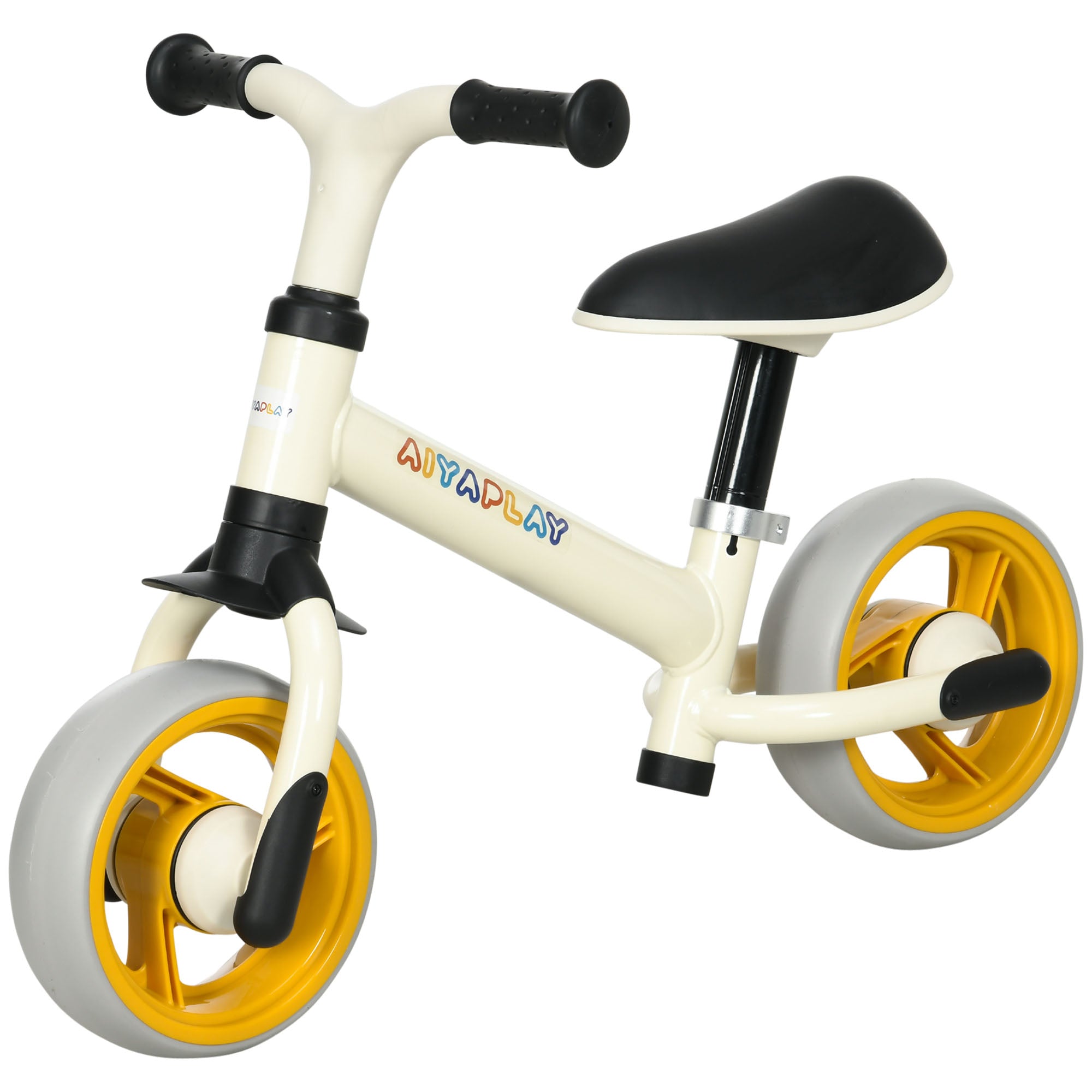 Balance Bike for Kids 18-48 Months Adjustable Seat Height Load 25 kg 66.5x34x47 cm White and Orange