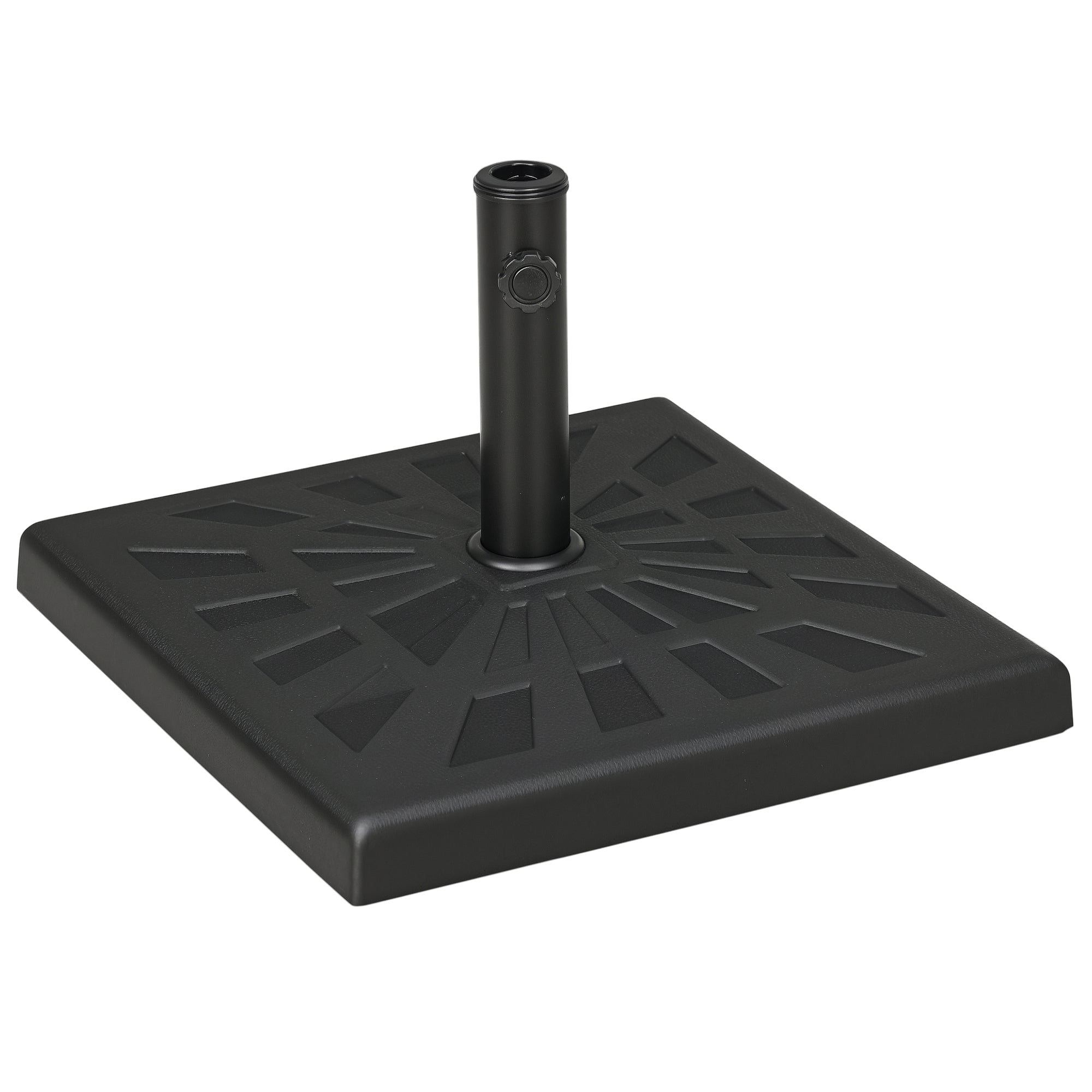 Umbrella Stand 19 kg Square Umbrella Holder, Umbrella Weight, Stand for Umbrella 32/38/48mm Pole Diameter, for Balcony, Terrace, Garden, Black