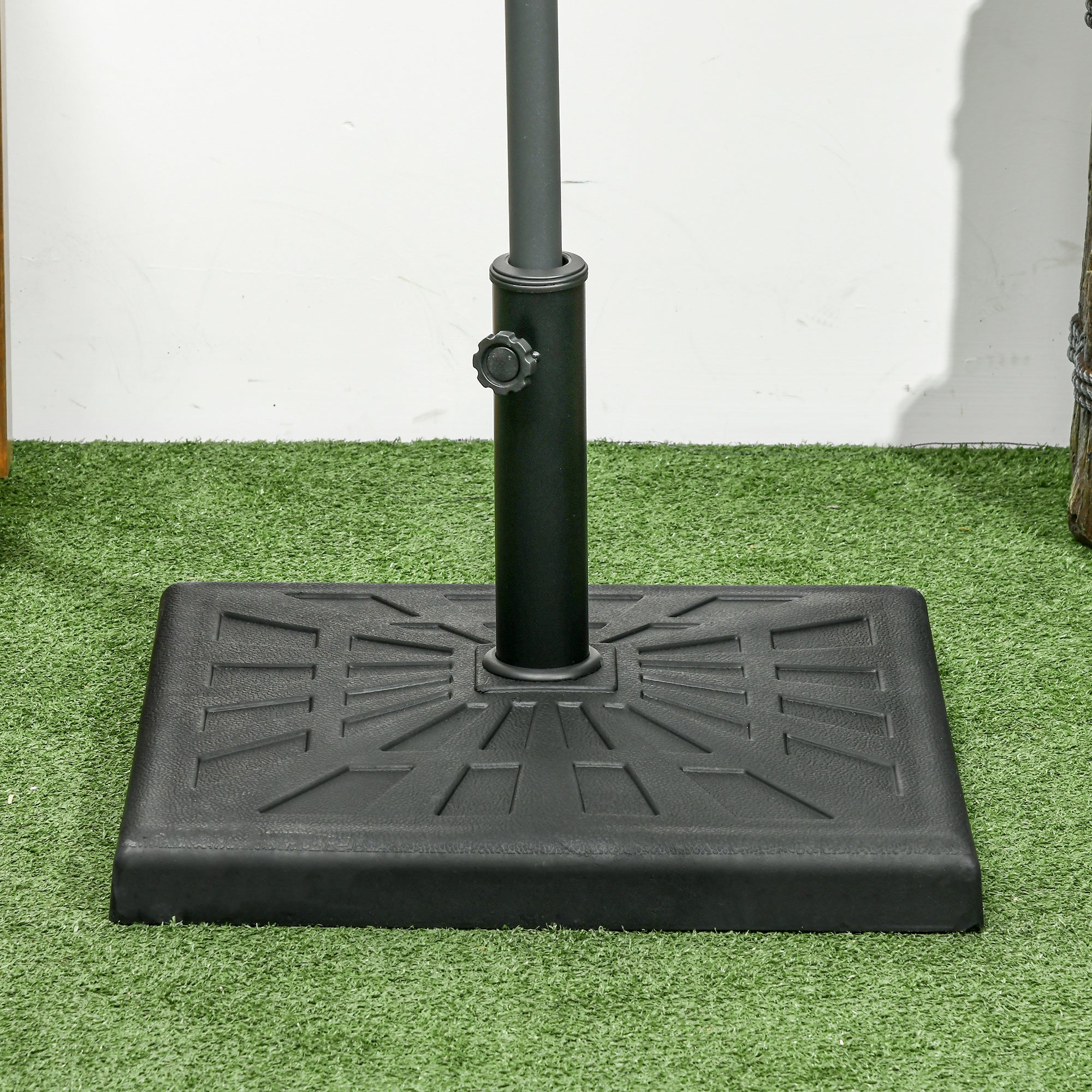 Umbrella Stand 19 kg Square Umbrella Holder, Umbrella Weight, Stand for Umbrella 32/38/48mm Pole Diameter, for Balcony, Terrace, Garden, Black