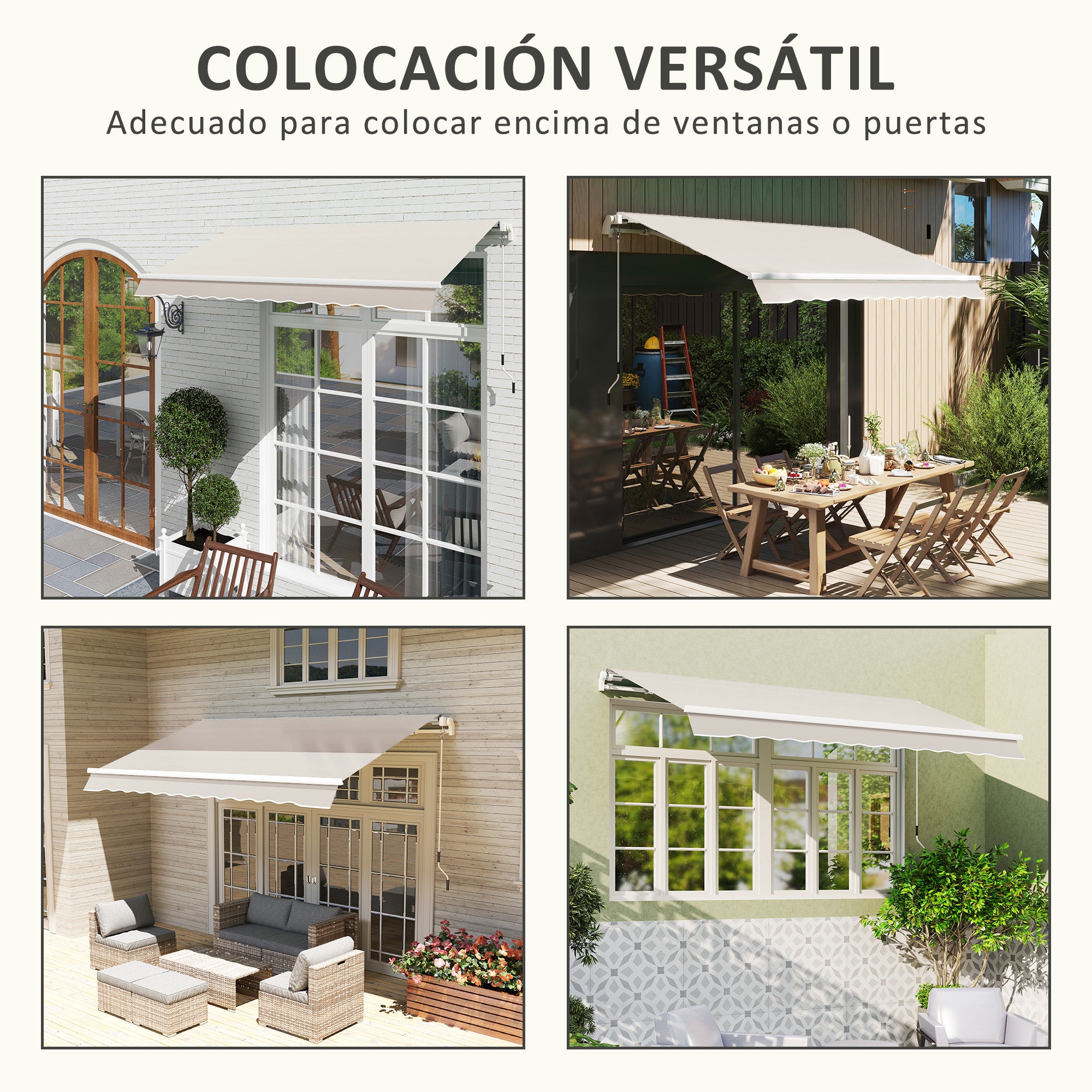 Replacement Canopy for 2.8x2.5 m Canopy UV 50+ Protection Waterproof Replacement Fabric for Patio Terrace Garden Cream