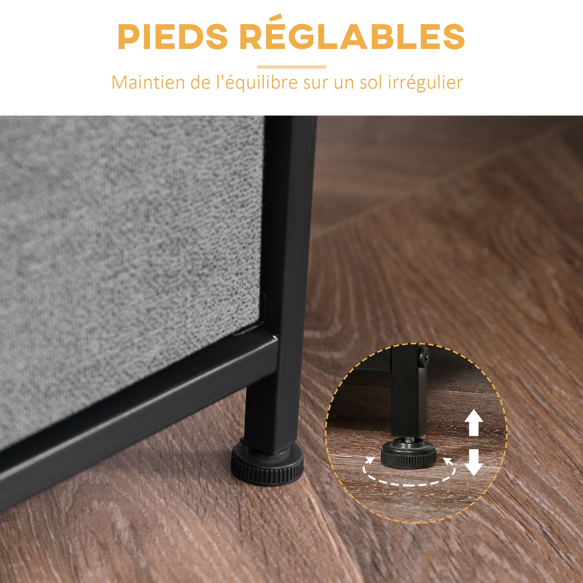 Chest of Drawers Storage Unit 100 x 30 x 54 cm 5 Non-Woven Drawers Dark Gray Steel Structure Black Wood Grain Appearance