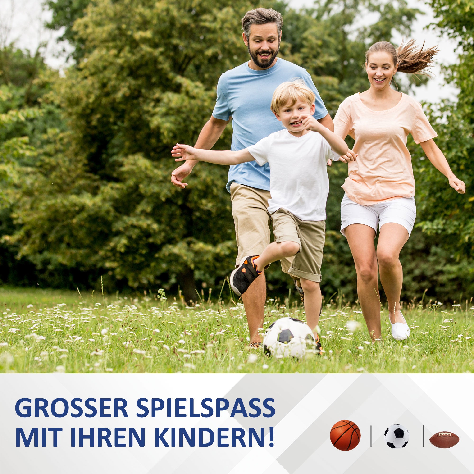 Football Rebounder, Adjustable Kickback Rebound Wall with 5 Angle Positions and Rebound Net, 100 x 95cm Soccer Goal for Teens, Rebound Wall for Handball Training, Blue