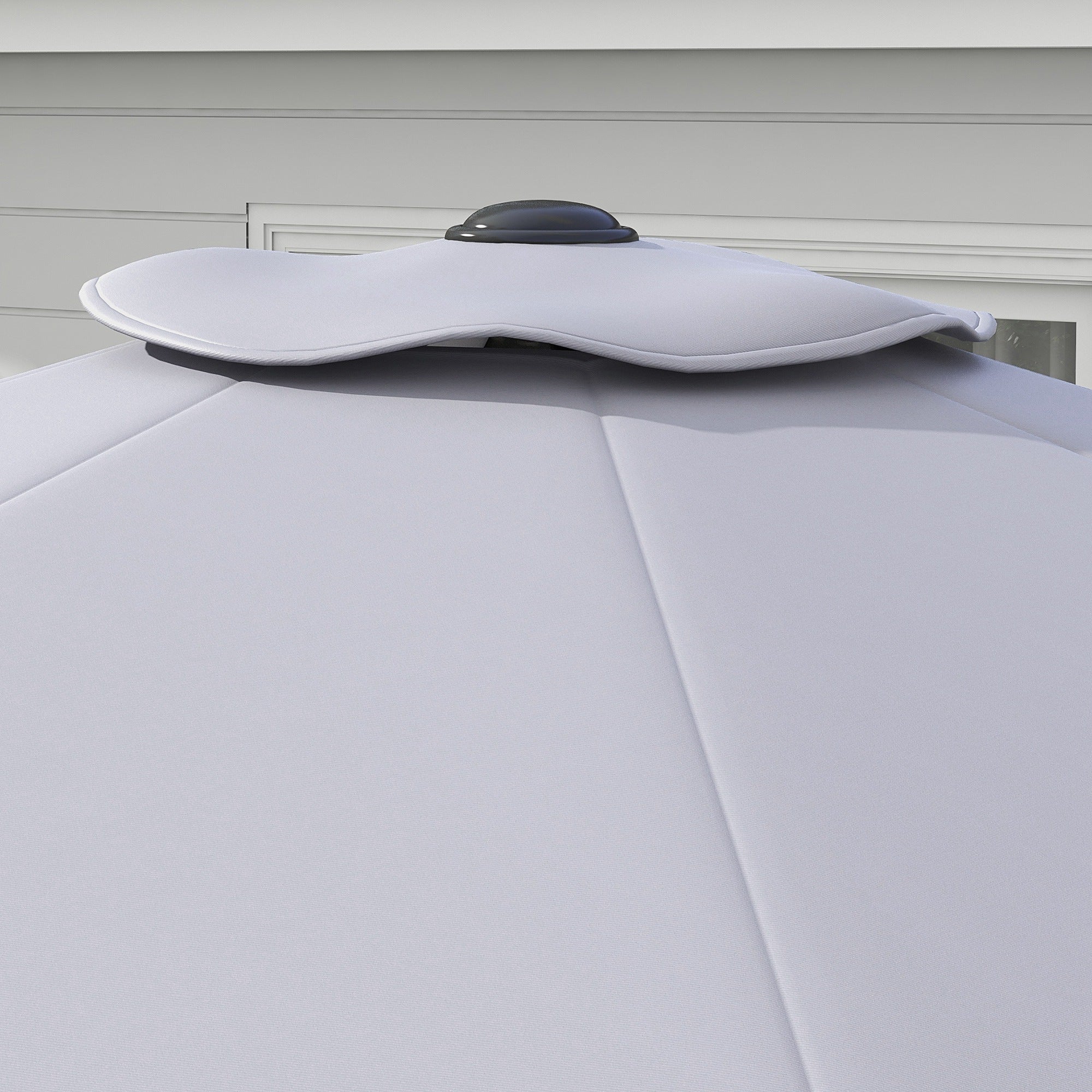 3m Replacement Umbrella Canopy Gray Patio Umbrella Replacement Canopy with Top Vent Polyester Outdoor Umbrella Cover Gray