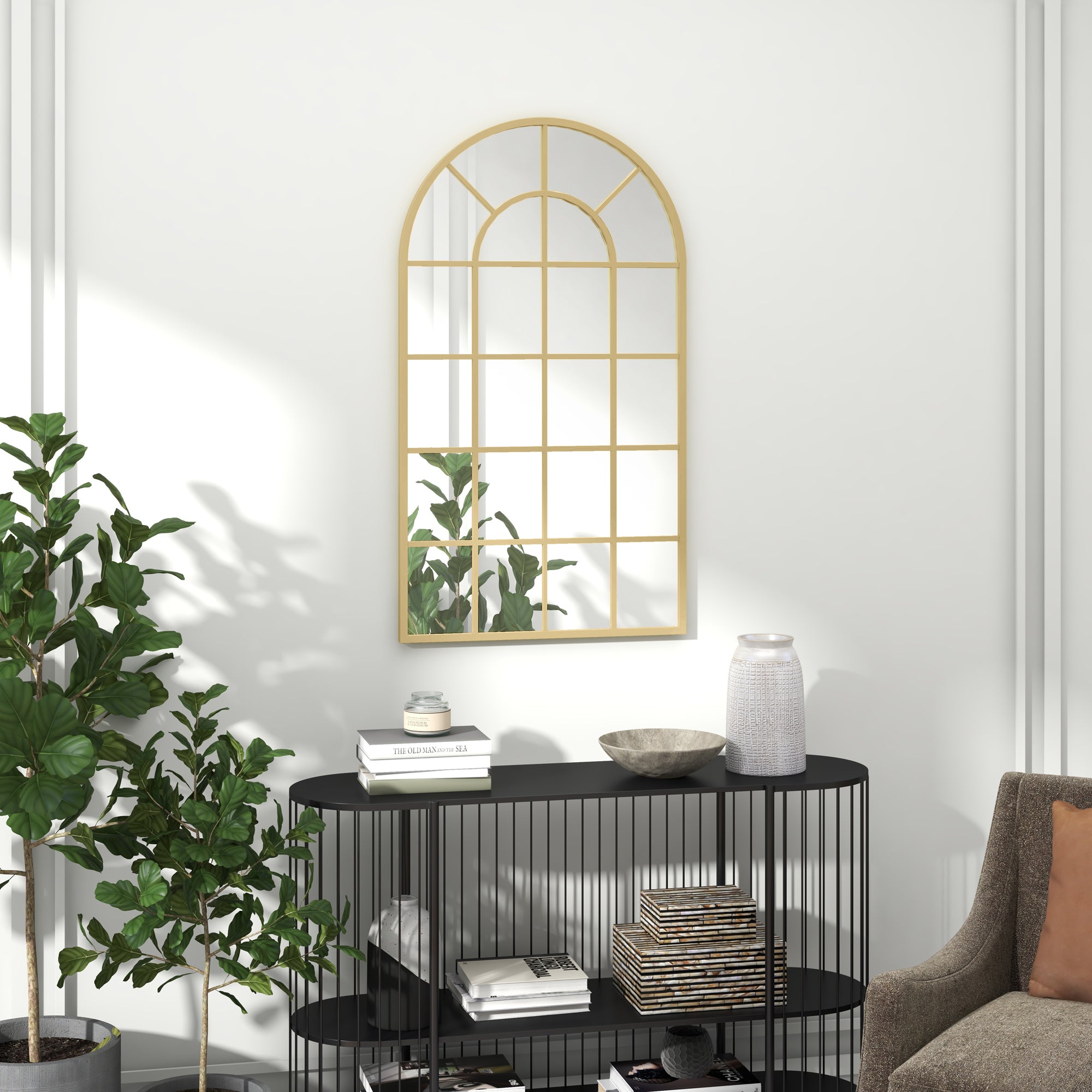 Wall Mirror Wardrobe Mirror 110 x 65cm Decorative Mirror with Metal Frame Hanging Mirror Living Room Mirror for Bedroom Gold