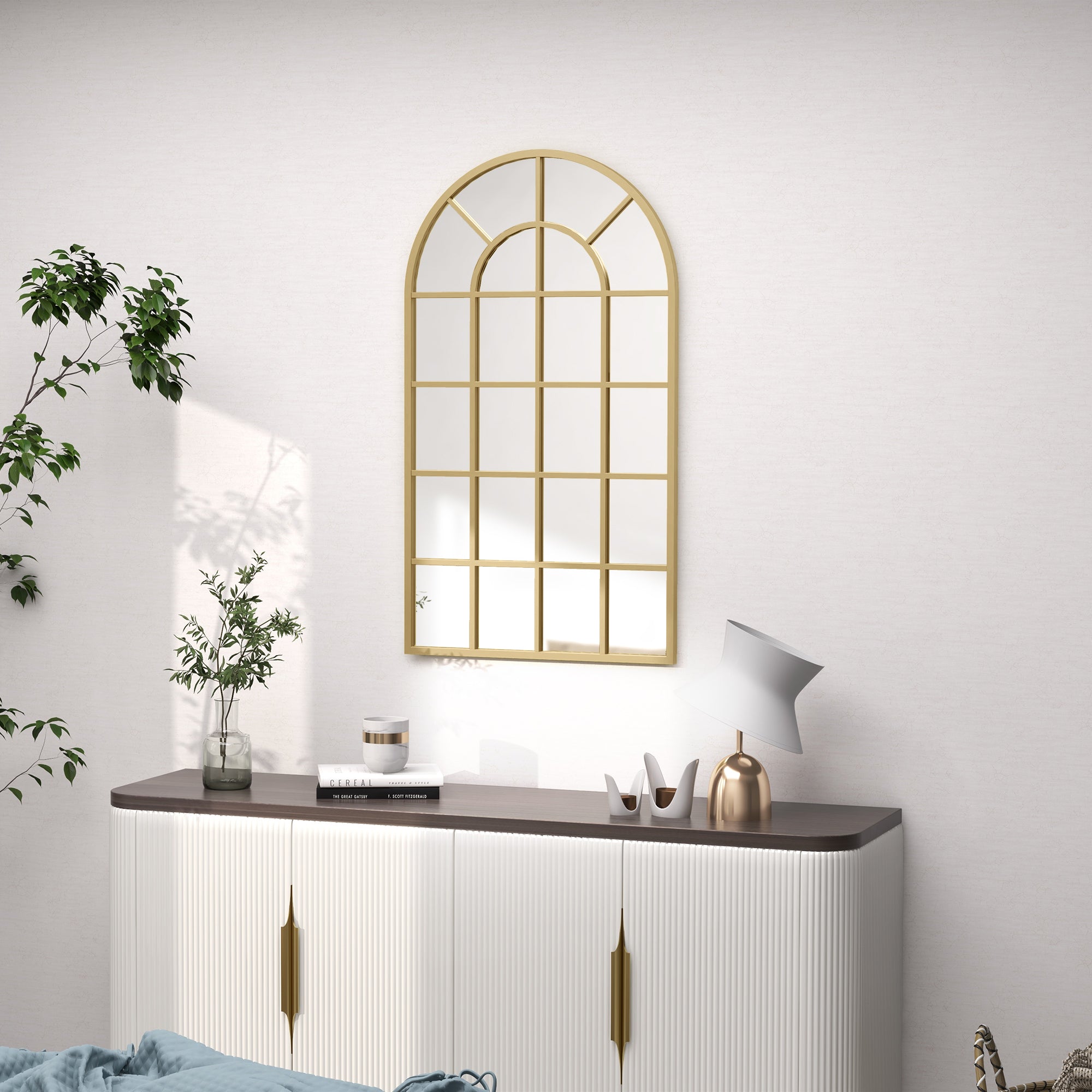 Wall Mirror Wardrobe Mirror 110 x 65cm Decorative Mirror with Metal Frame Hanging Mirror Living Room Mirror for Bedroom Gold