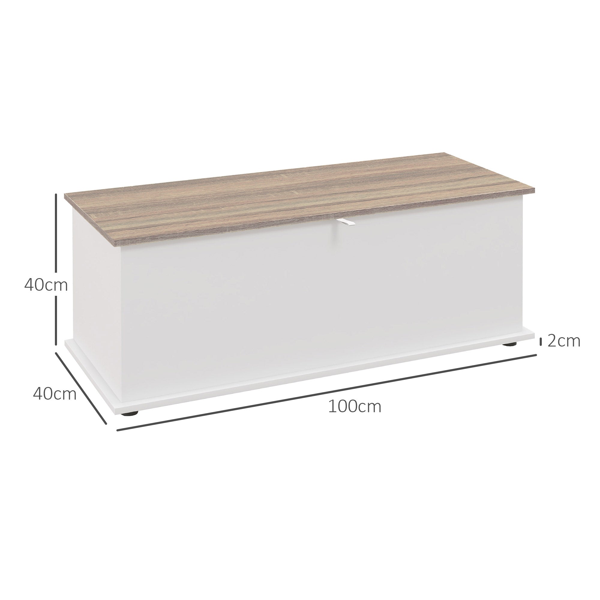 Wooden Storage Chest Storage Trunk with Lid Max Load 120 kg for Bedroom Living Room 100x40x40 cm Natural and White