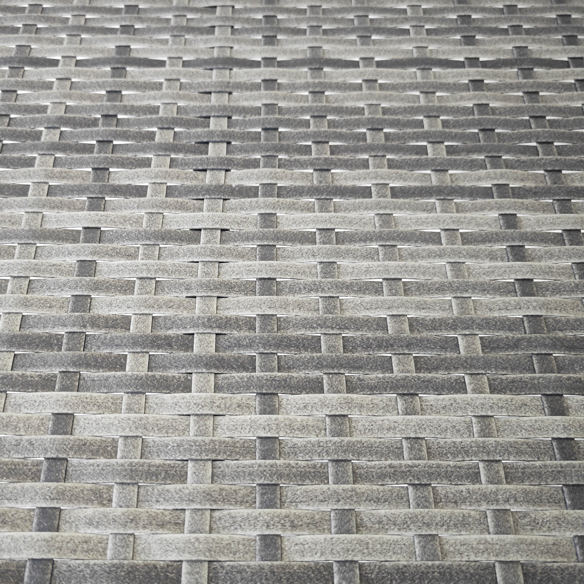 Balcony Table Garden Side Table Table Outdoor Furniture semicircular Rattan Metal Grey 100 x 50 x 74 cm