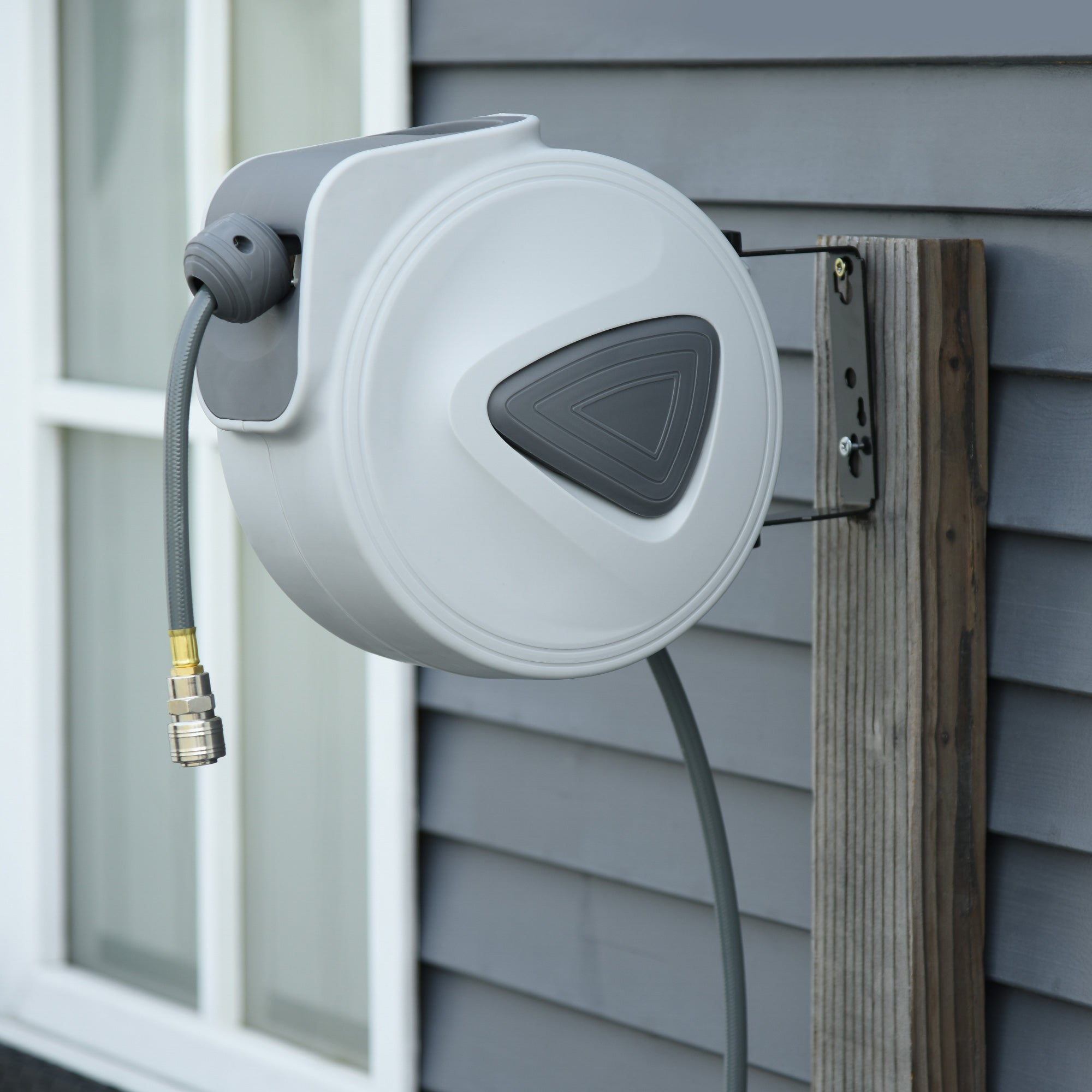 Automatic Hose Reel 20m + 194cm with Φ1/4'' Connection, Wall Mountable and 180° Rotatable, Grey