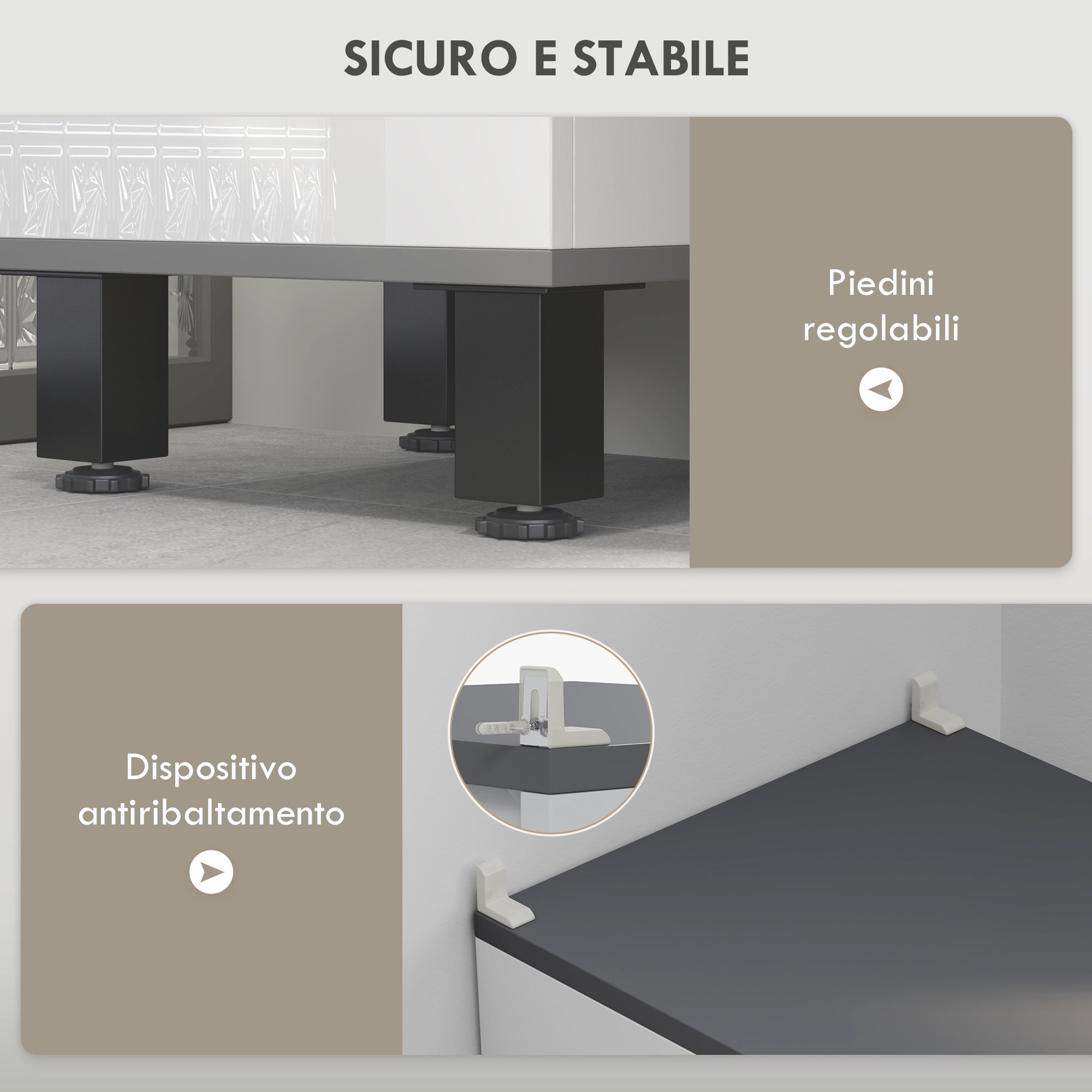 Modern Bathroom Column with Drawer, 2 Cabinets, Tall Space Saving Bathroom Cabinet with 2 Doors and Adjustable Shelves, Wooden Bathroom Cabinet, 34x32x190 cm, Glossy White