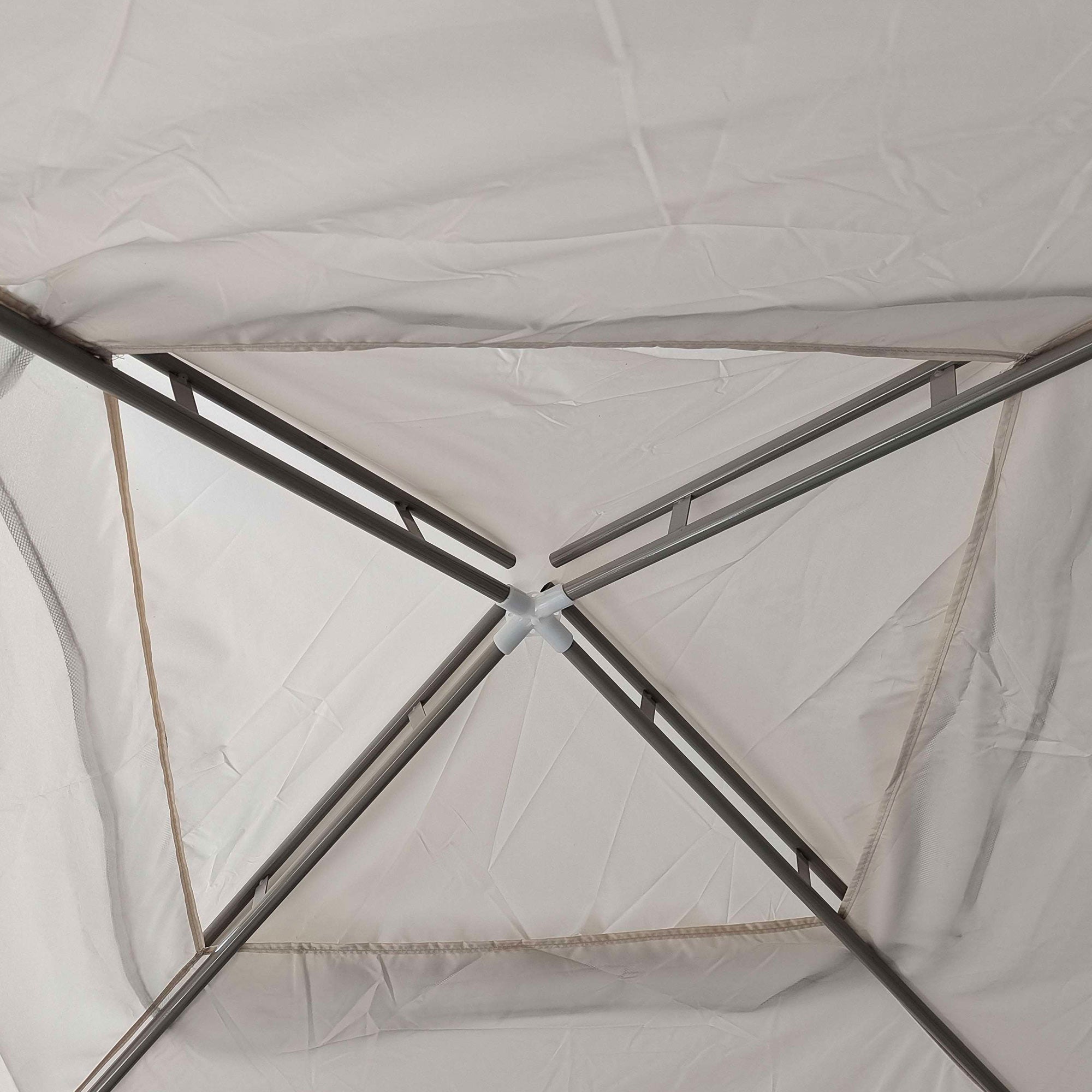 Garden Gazebo 3x3 m Detachable Outdoor Canopy with 4 Side Mosquito Net Curtains Double Roof and Anti-UV Waterproof Metal Frame Pavilion for Terrace Patio Cream