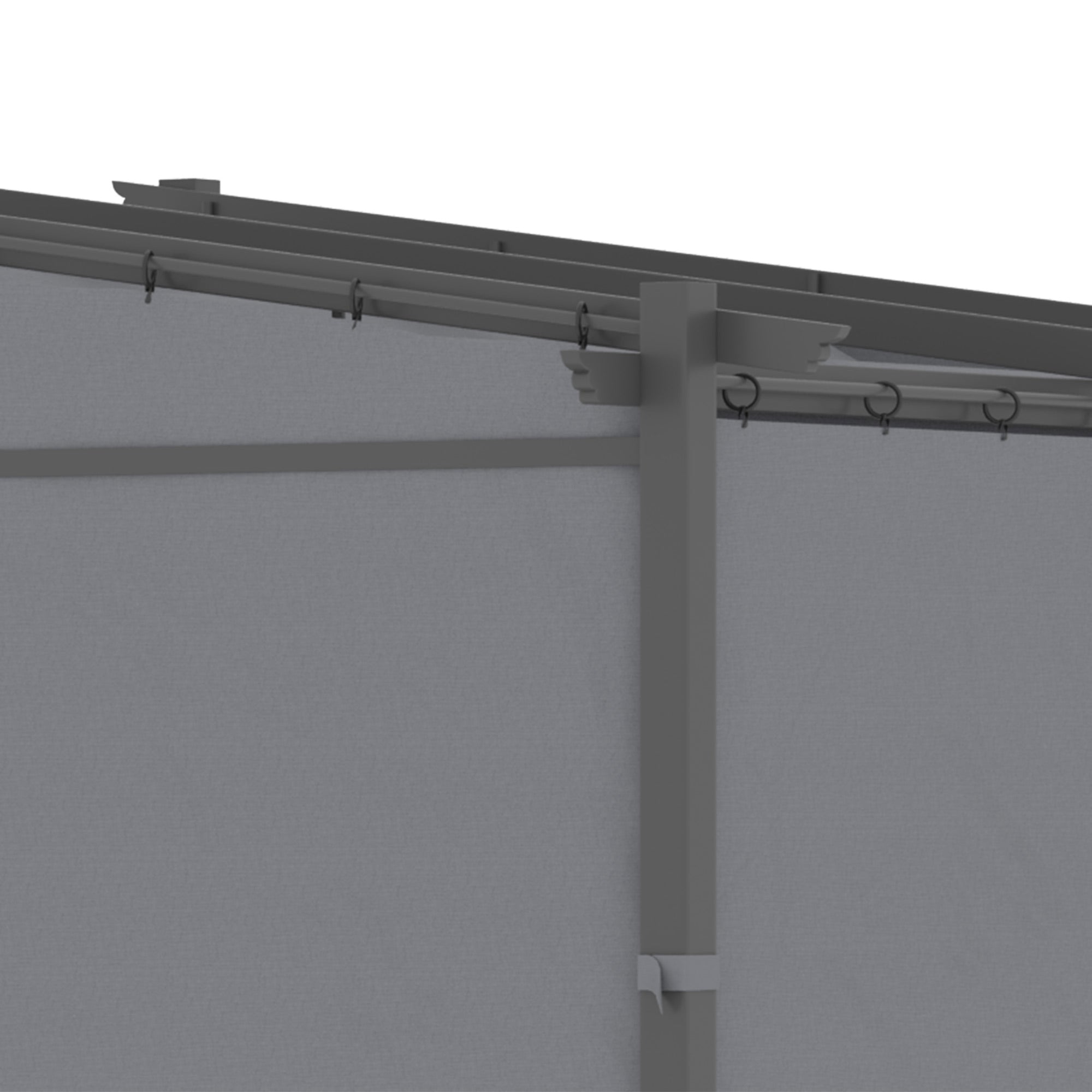 Terrace Roof Pergola approx. 3x3m Terrace Cover Garden Pavilion Aluminum, Wall Mounting, Garden Pergola with Adjustable Roof, UV Protection, Sun Protection for Terrace and Garden, Dark Gray