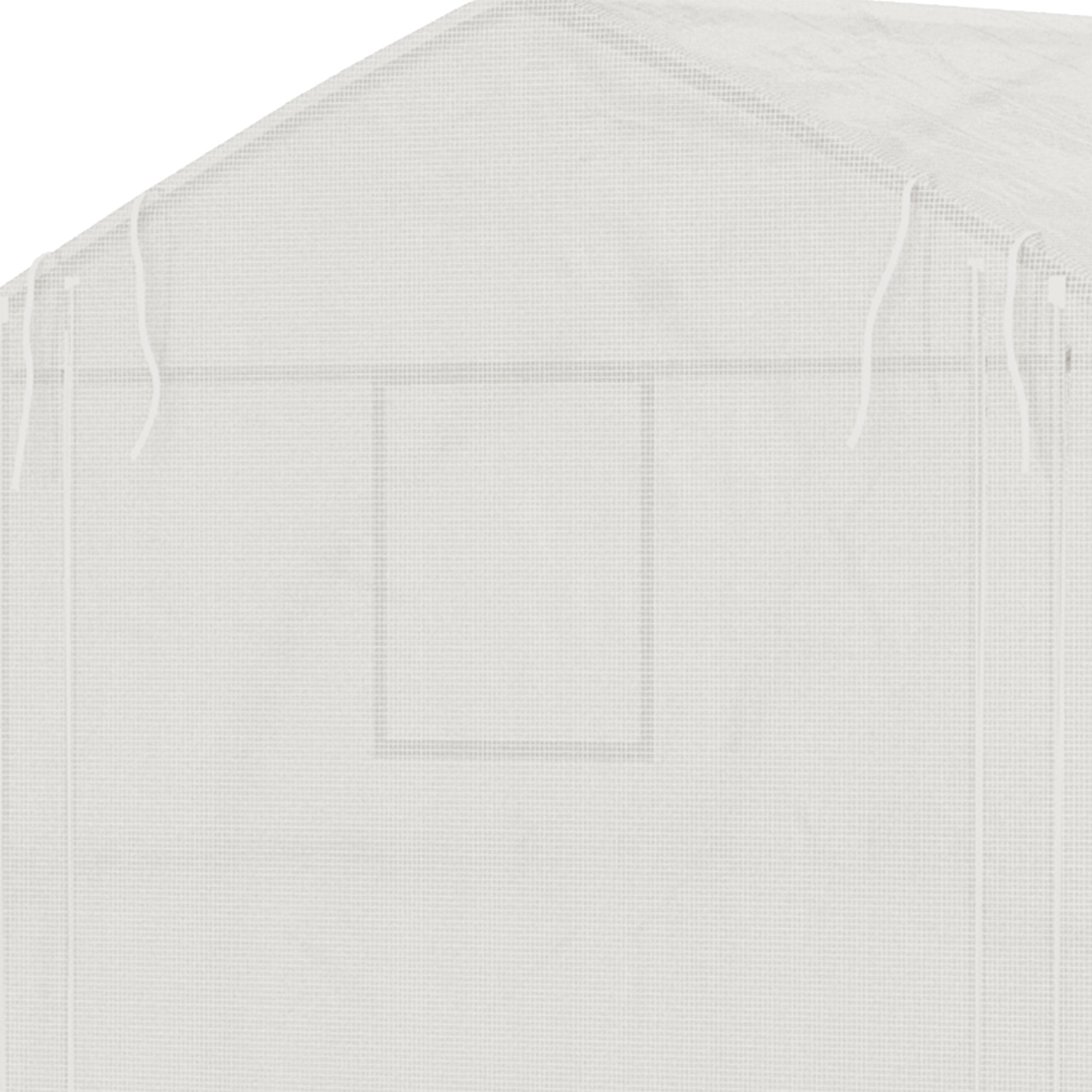 Garden Tunnel Greenhouse, 10.4m², UV-resistant Garden Greenhouse, Roll-up Zipped Door, Mesh Windows, Galvanized Steel Tube and PE 140g/m², 350 x 300 x 200 cm, White