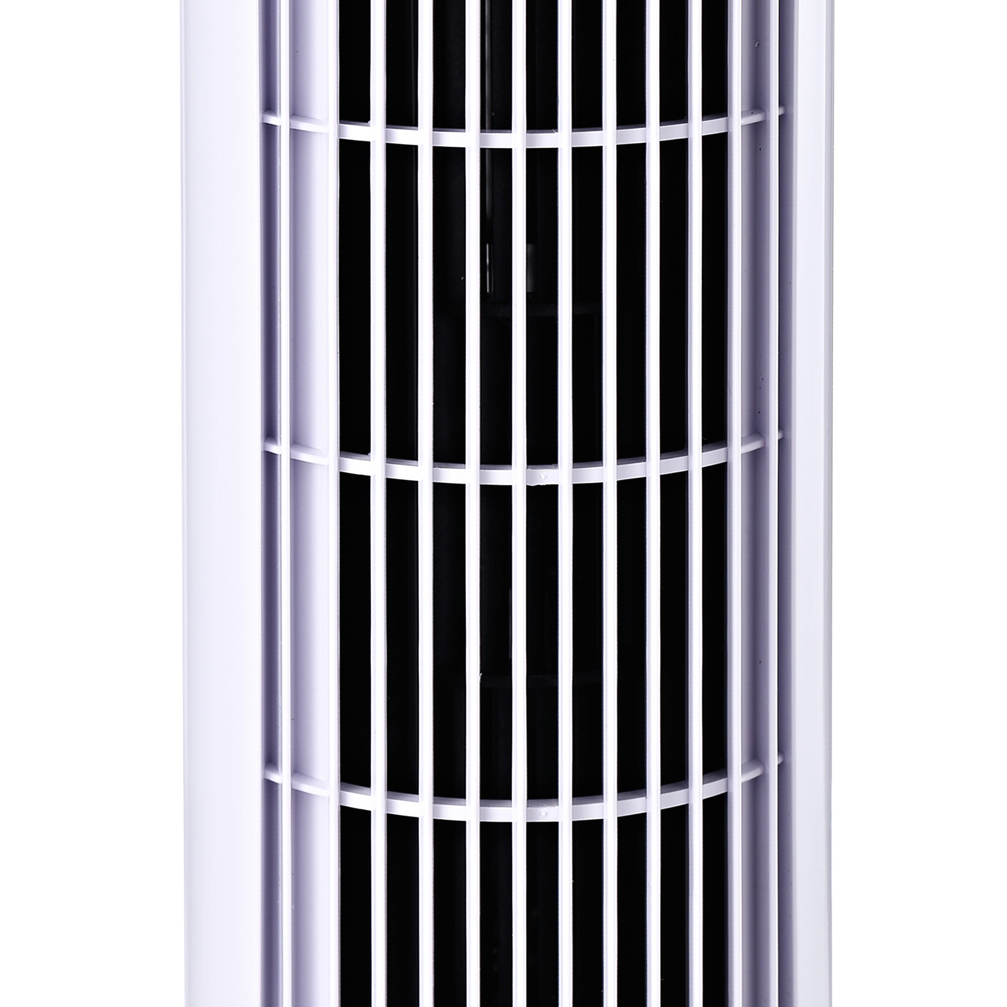45W Oscillating Tower Fan with 3 Speeds, ABS Plastic Column Fan, 27x27x75 cm, White
