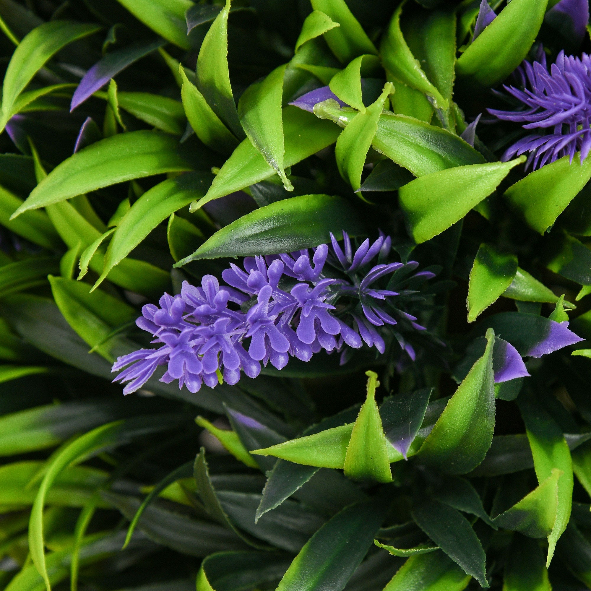 2-Piece Set Artificial Lavender Trees Large 70 cm Artificial Plant, Plastic Artificial Plants in Pot, UV-Resistant Artificial Flowers with 2 Spheres for Living Room Bedroom Office Garden