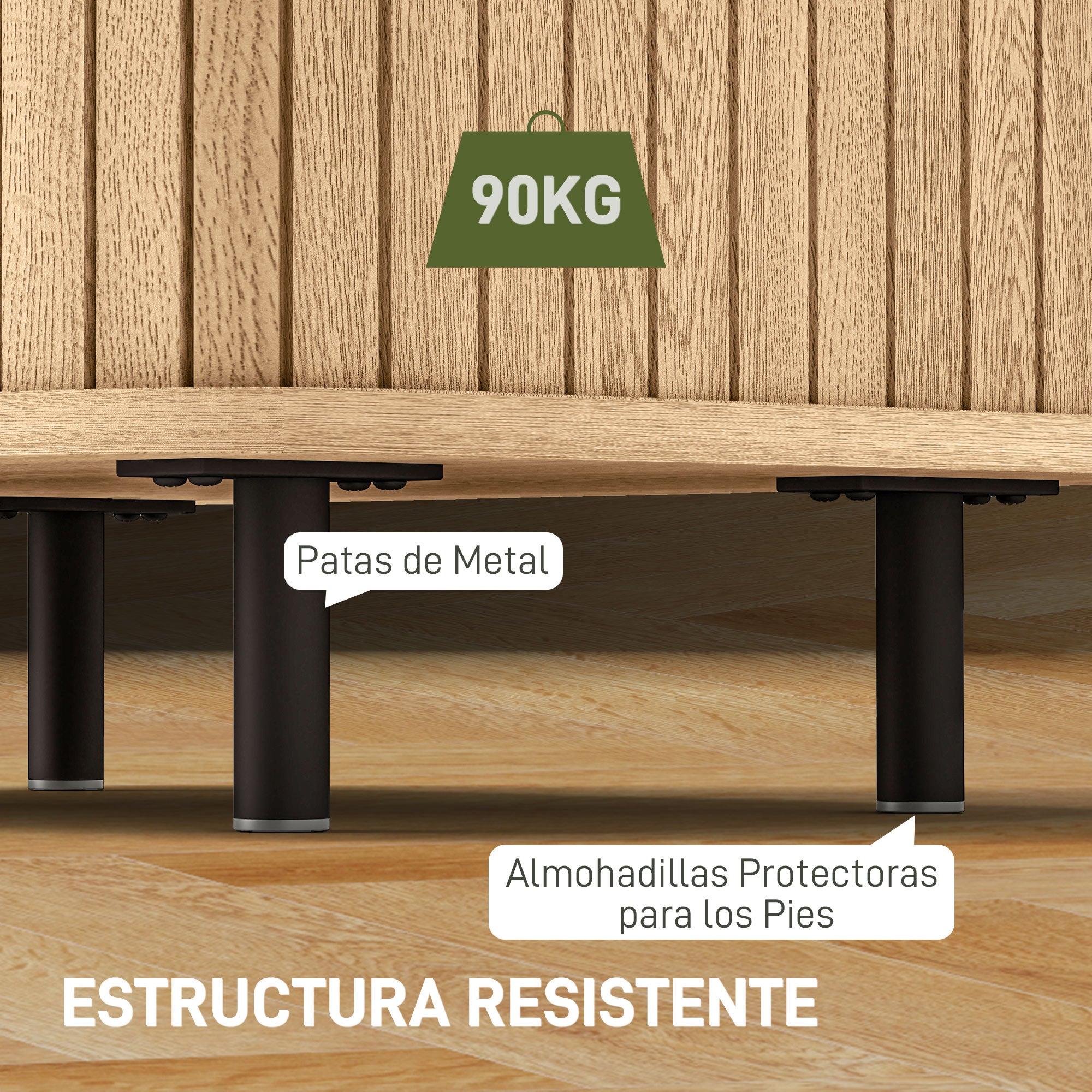 Bedside Table Nightstand with Sliding Doors 2 Shelves and Steel Legs Scandinavian Style for Living Room 48x40x48 cm Oak