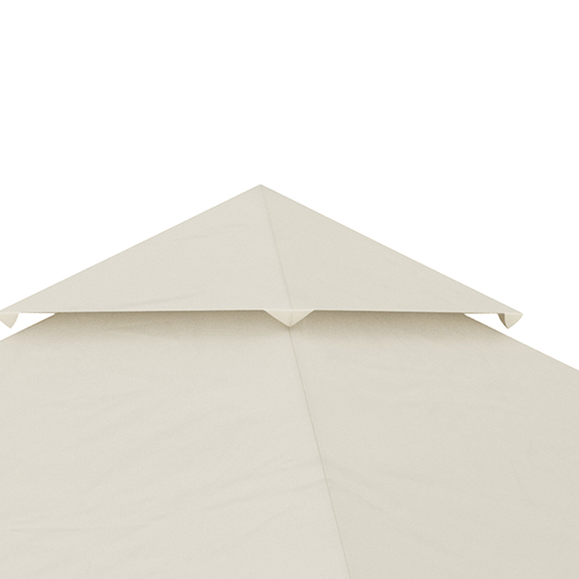 Replacement Canopy Top for Gazebo 3x3m Replacement Cover with Double Roof and 10 Drainage Holes Polyester Fabric for Tent Pavilion Gazebo Cream