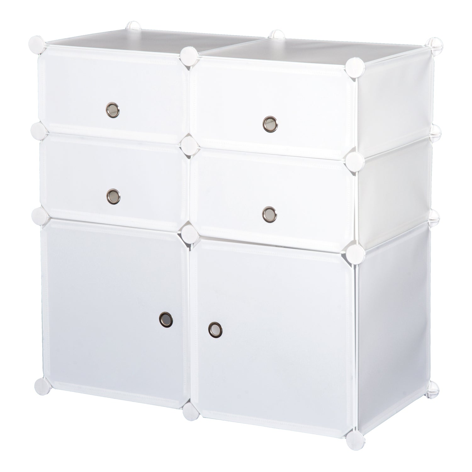 Shoe Cabinet, Shelf with Storage Bins, Wardrobe, Plastic, Steel, White, 75 x 37 x 73 cm