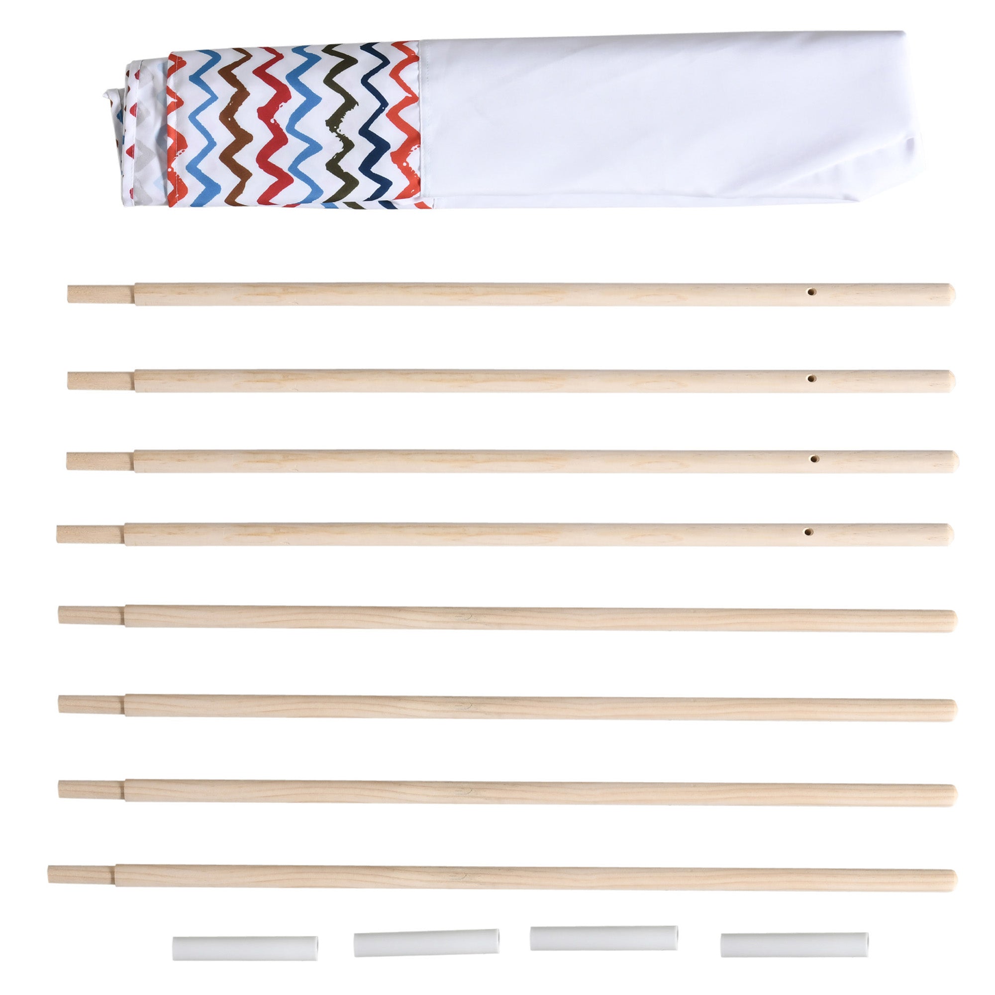 Children's Teepee Tent for +3 Years Old Portable Wooden Kids Tipi with Window for Indoor and Outdoor Use 120x120x155 cm White