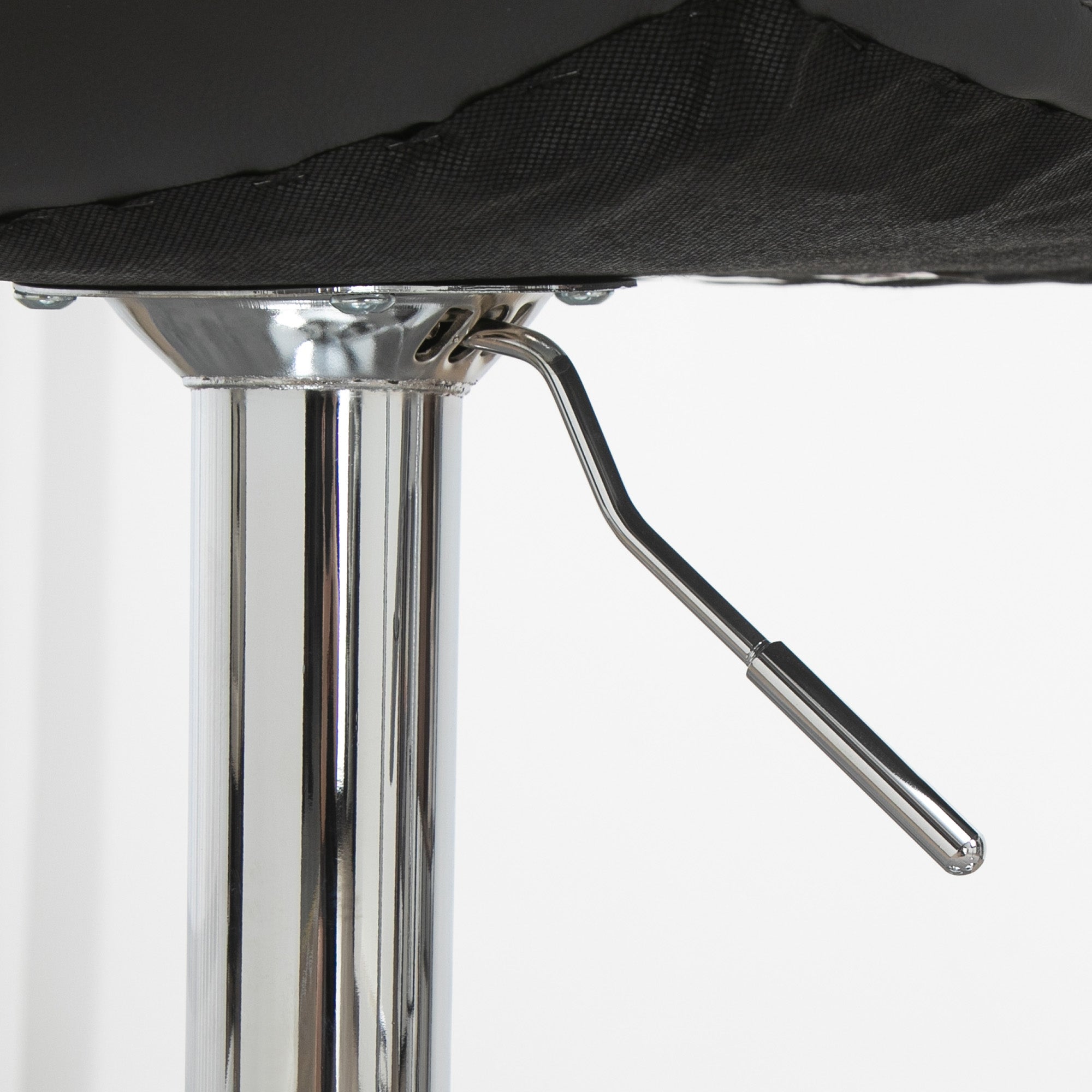 Set of 2 Faux Leather Bar Stools with Backrest, Swivel Kitchen and Living Room Stools with Footrest, 42x45x89-110cm, Gray