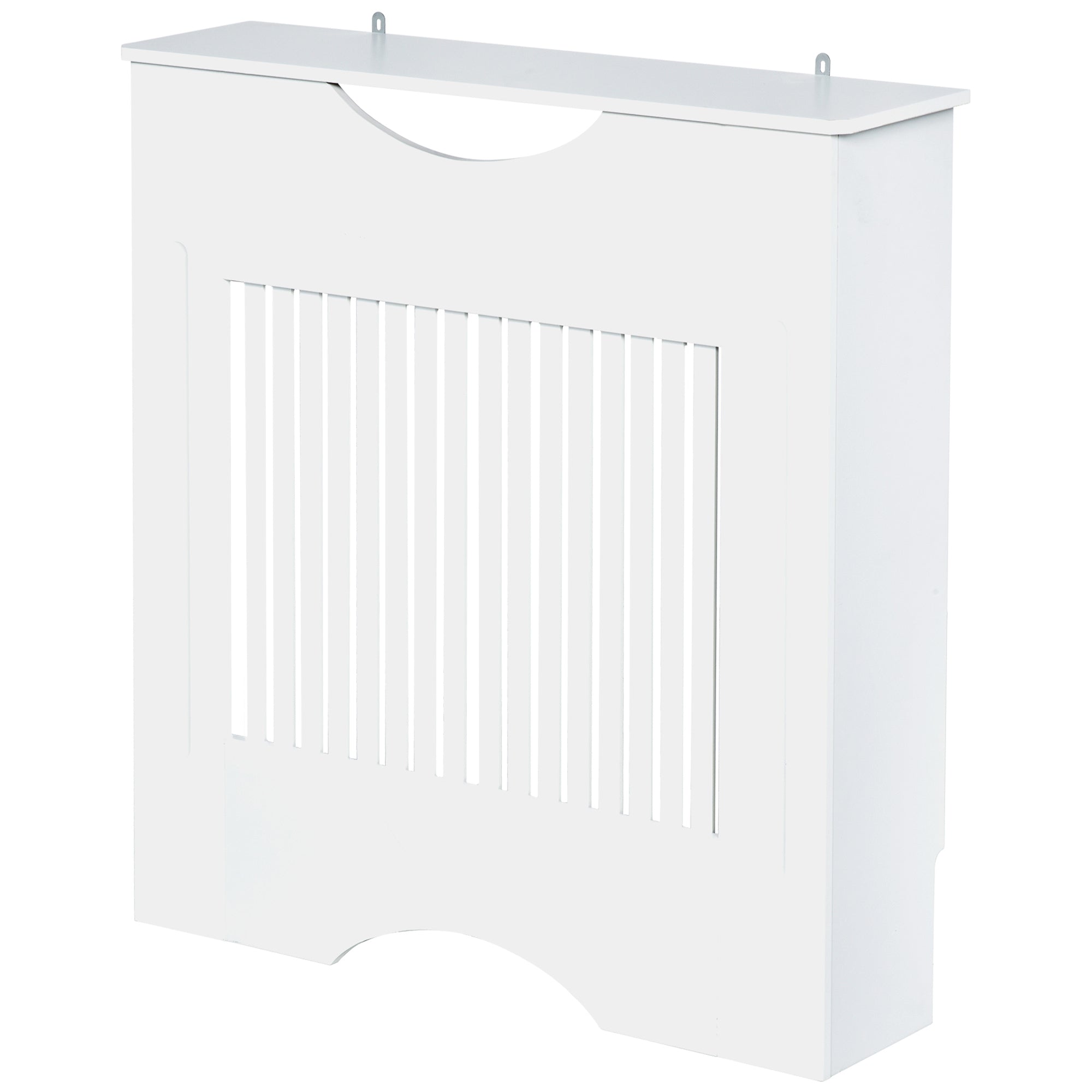Radiator Cover 78x19x82 cm Modern MDF Radiator Cover with Shelf Load 10 kg and Anti-Tip Device for Living Room Bedroom White