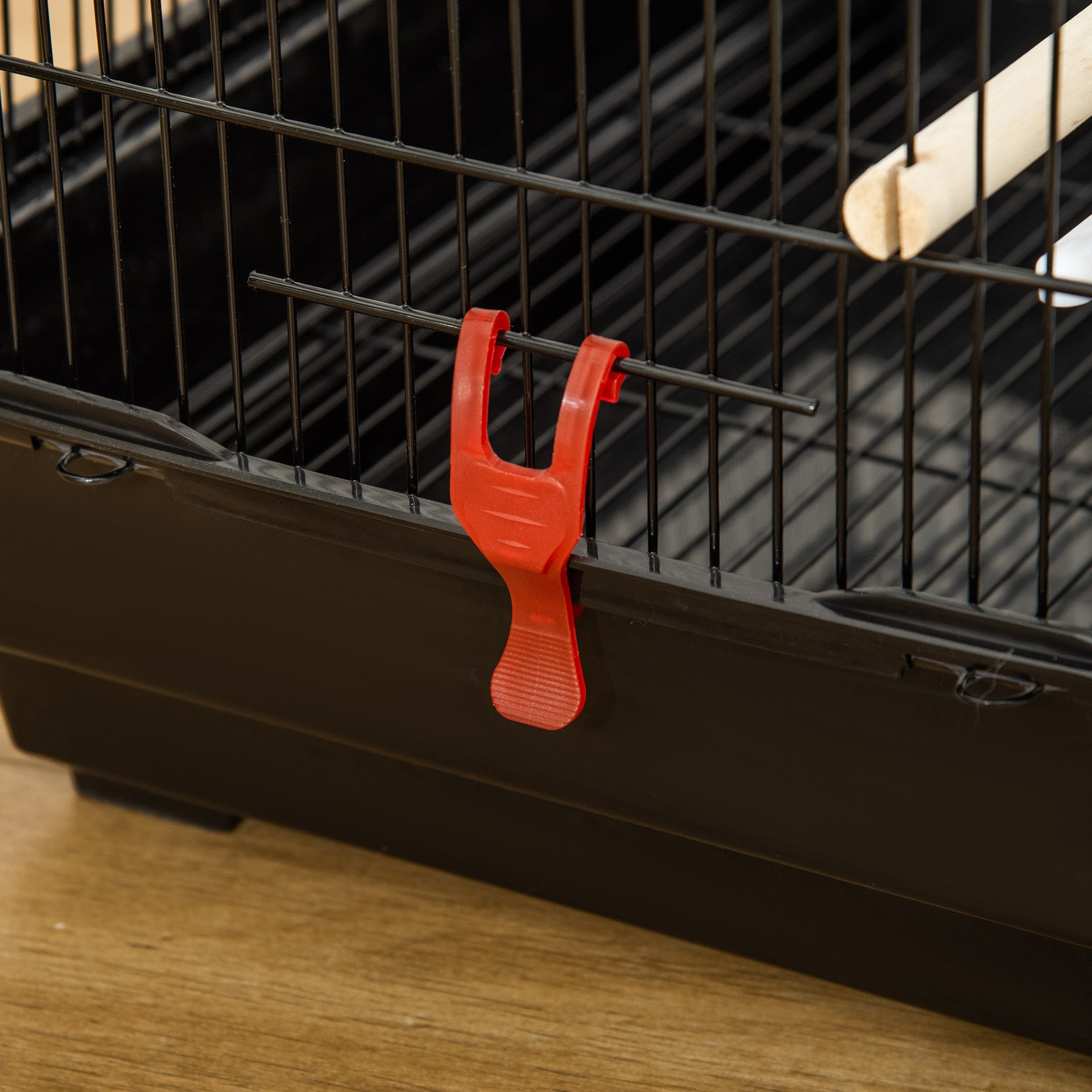 Bird Cage Aviary with Multiple Doors 4 Feeders 3 Perches Swing Ladders and Removable Tray for Parrots Canaries Budgies 46x36x100 cm Black