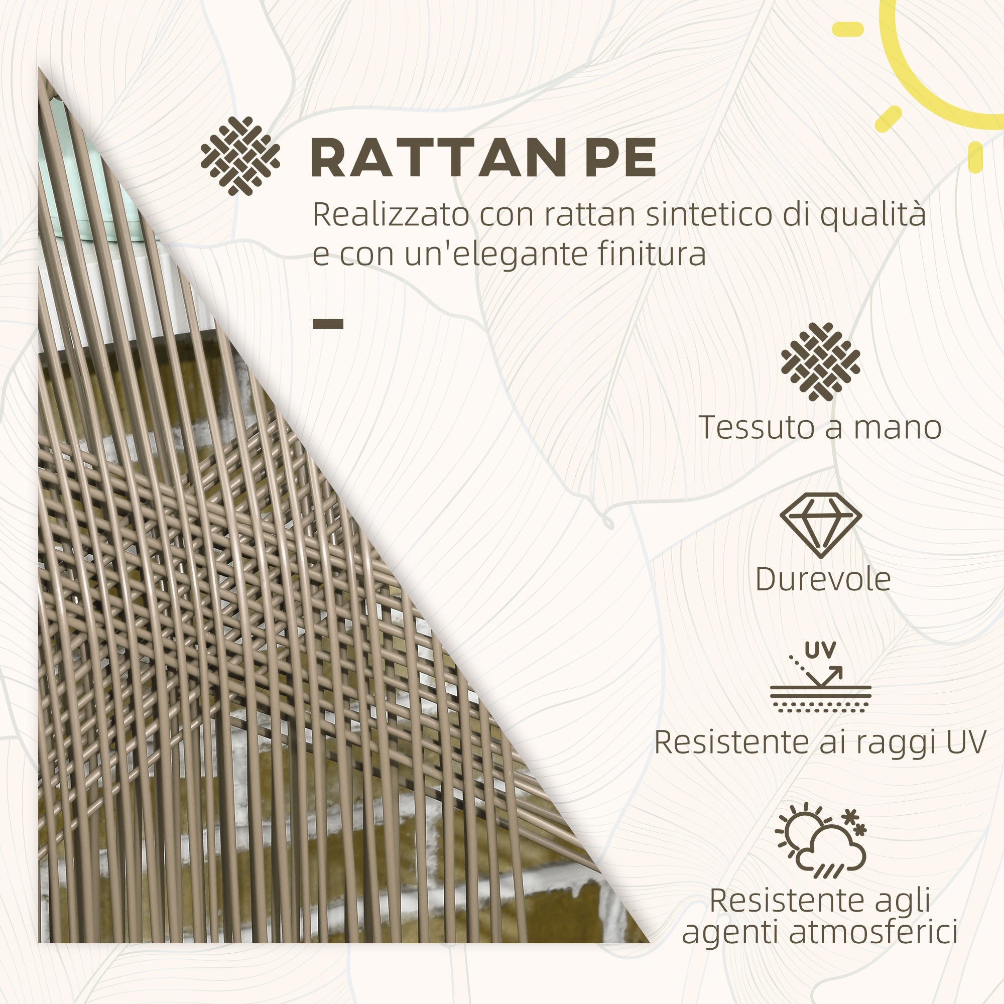 3-Piece Garden Table and Chairs Set in PE Rattan and Steel with 2 Modern Chairs and 1 Coffee Table, Dark Gray