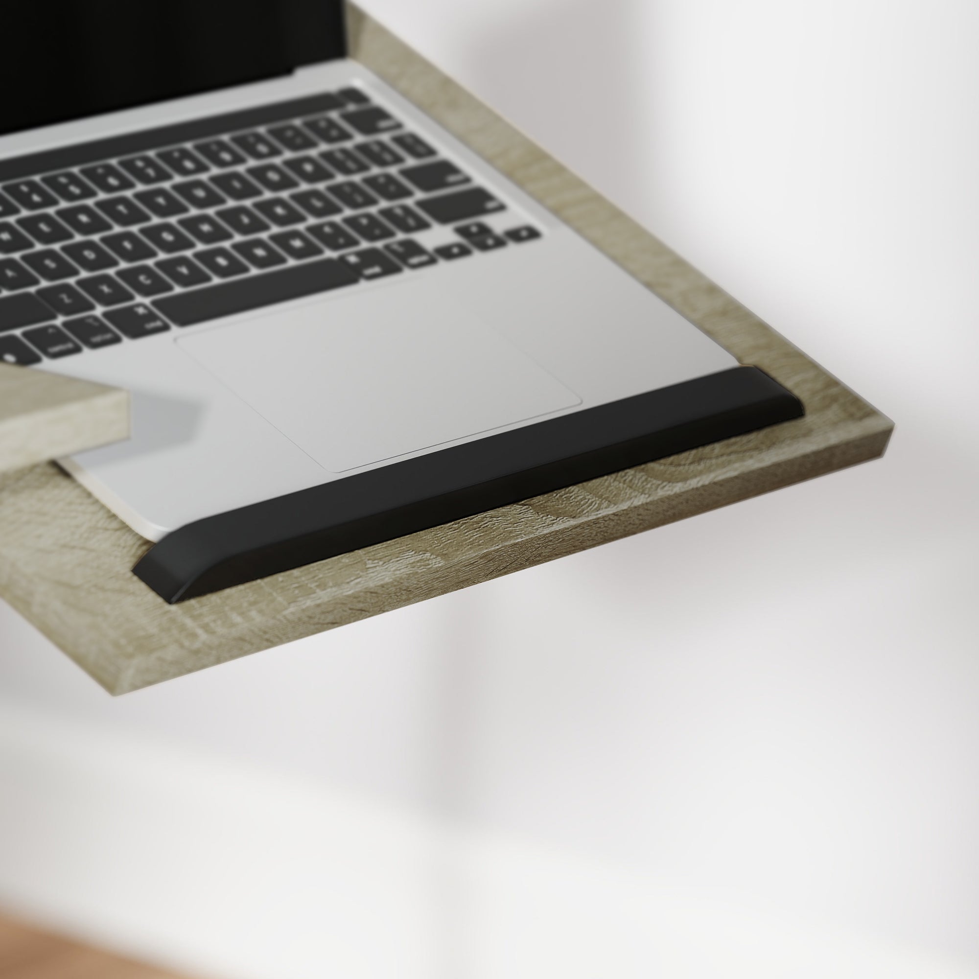 Side Table with Wheels Sofa Table with Adjustable Height Tiltable Surface and Metal Frame for Bedroom Living Room Office 57x40x67.5-101 cm Oak and White